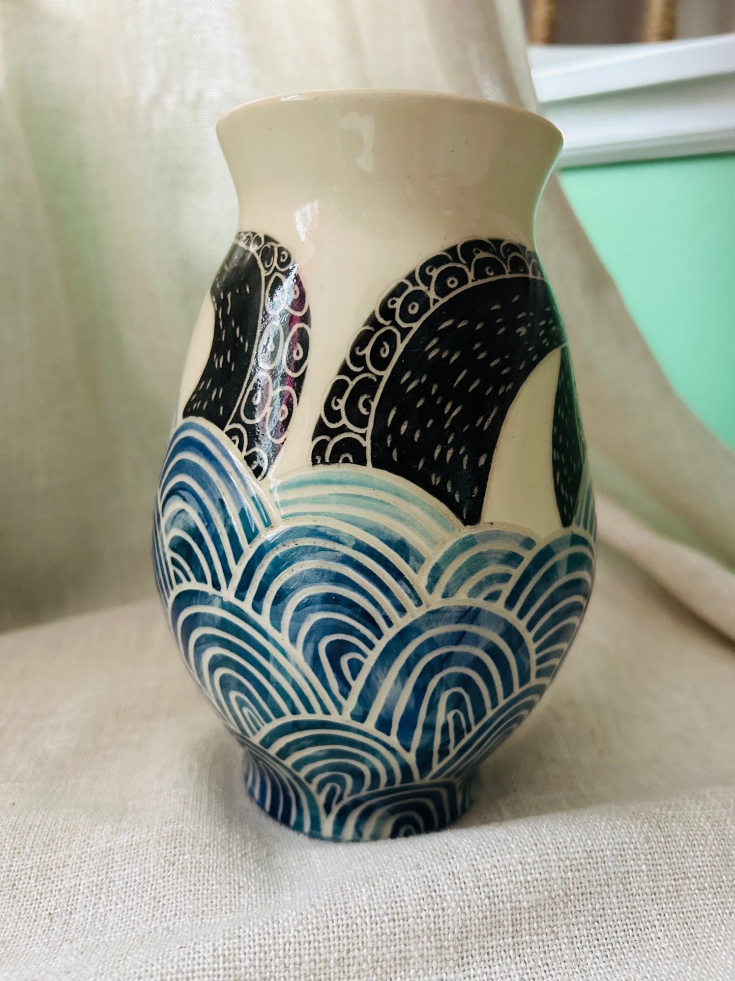 Sealife Vase- Black Tentacles