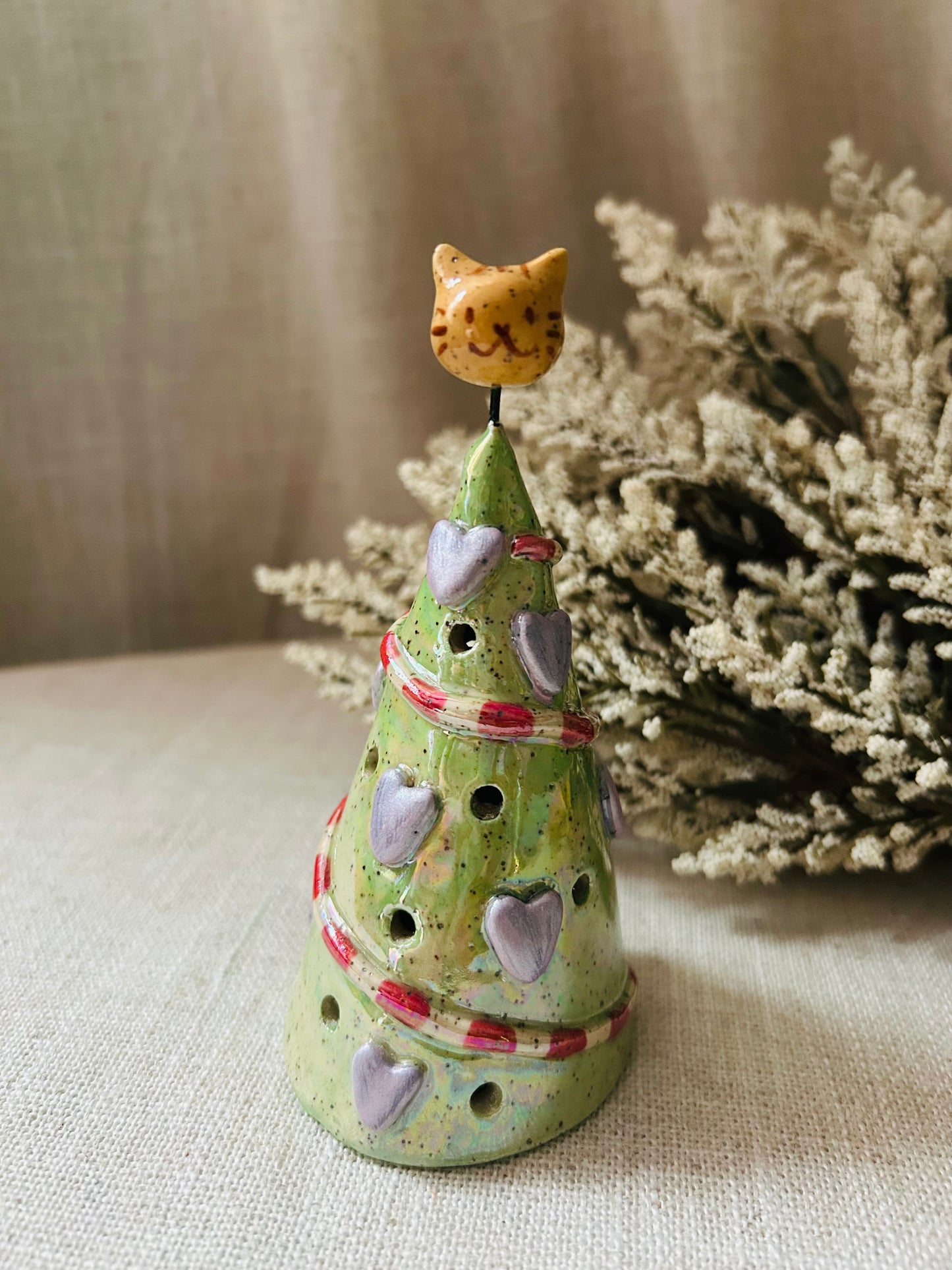 Mini Cat Tree Luminary: Brown Tabby