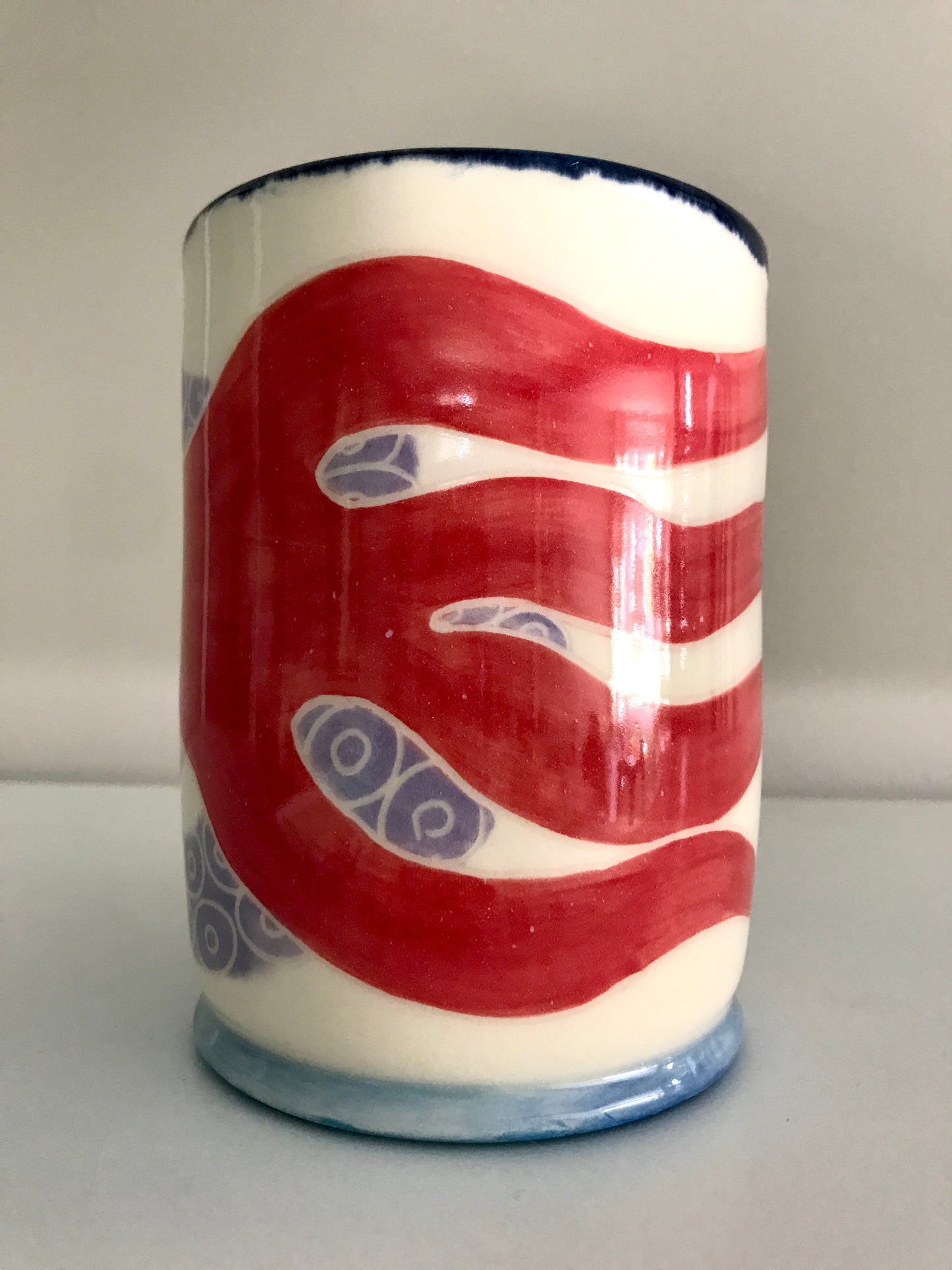 Octopus Stein - Red/Lavender