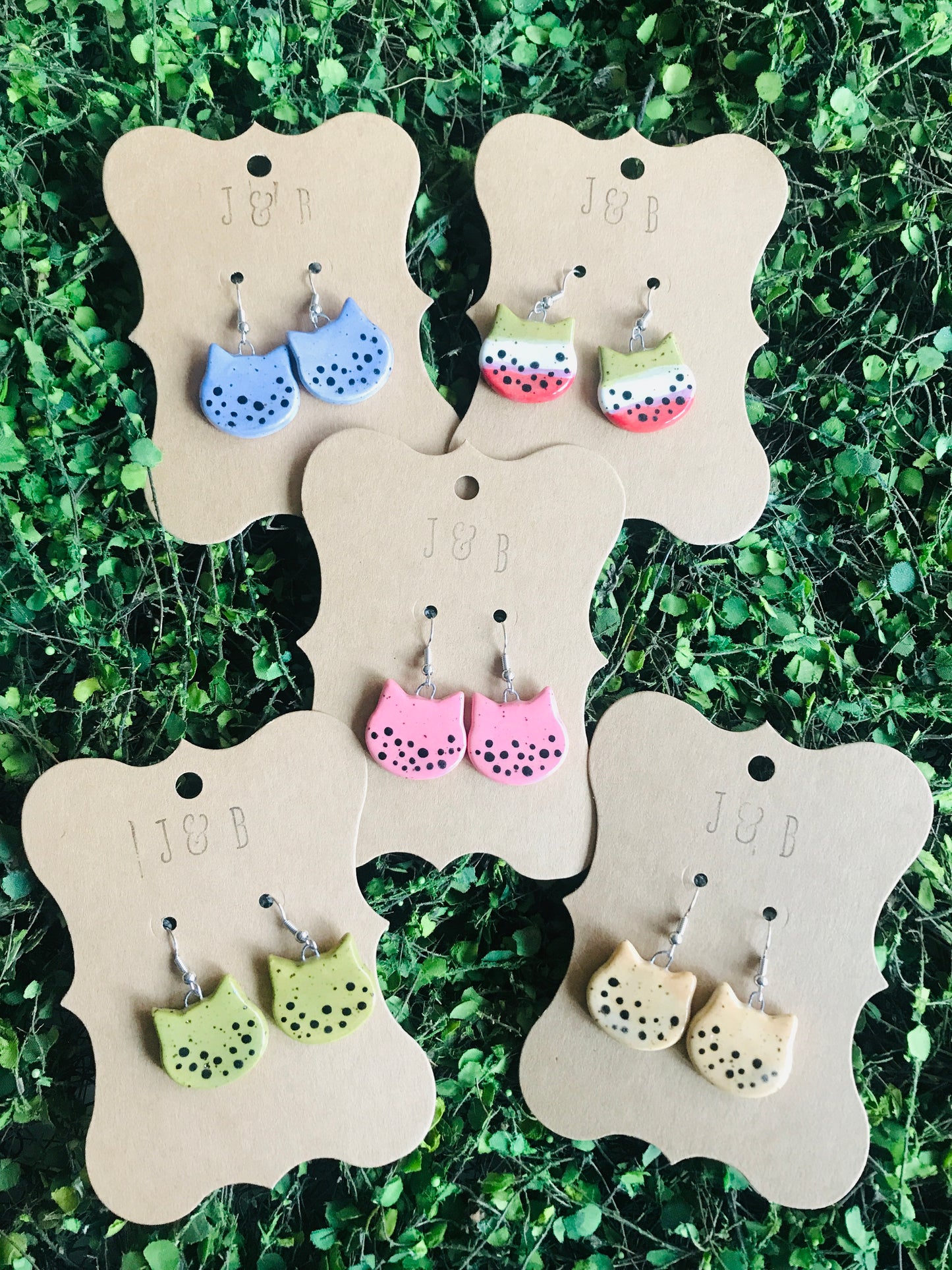 Cat Earrings- Boba Bubble Tea