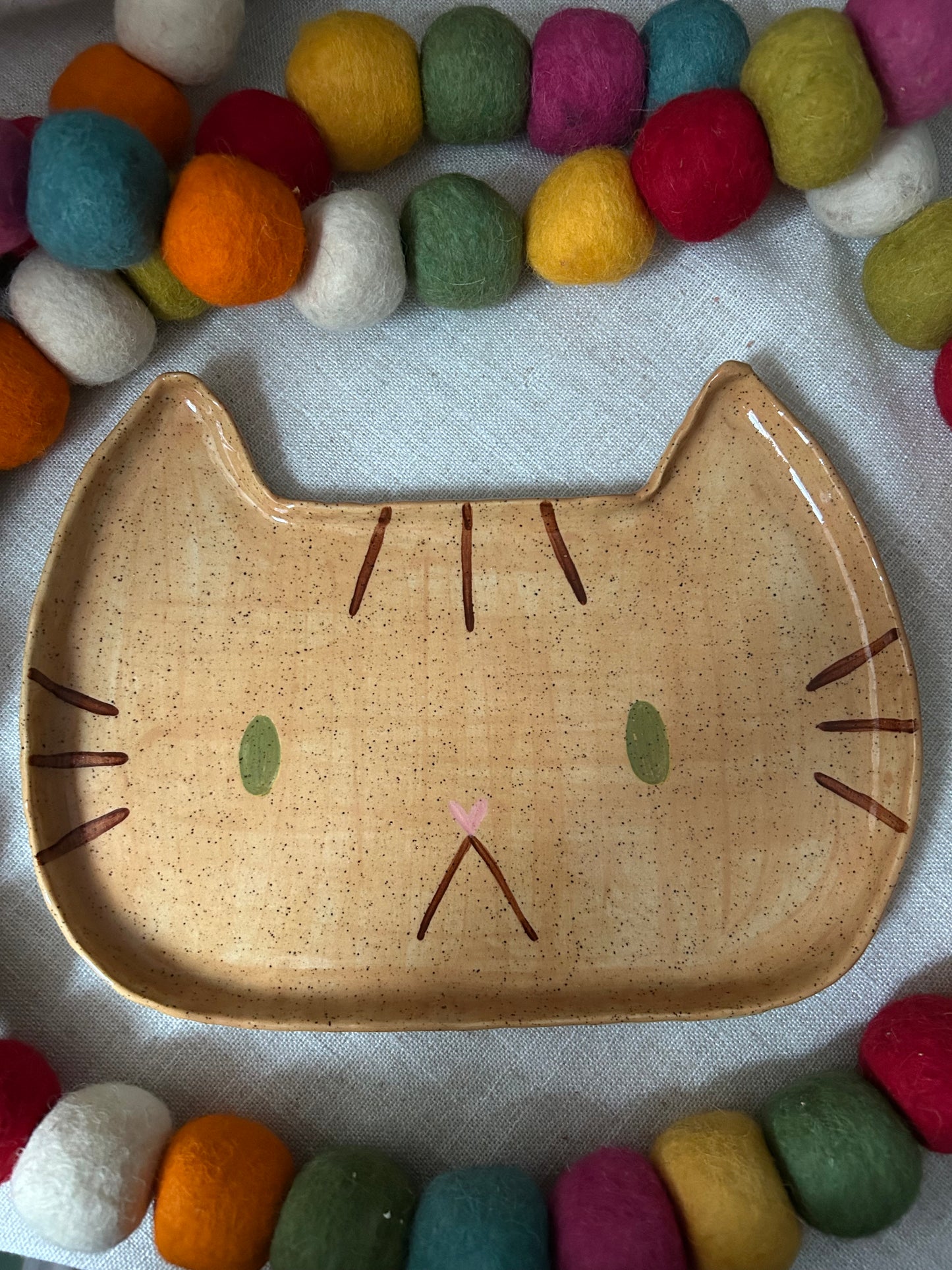 Cat Charcuterie Plate: Brown Tabby