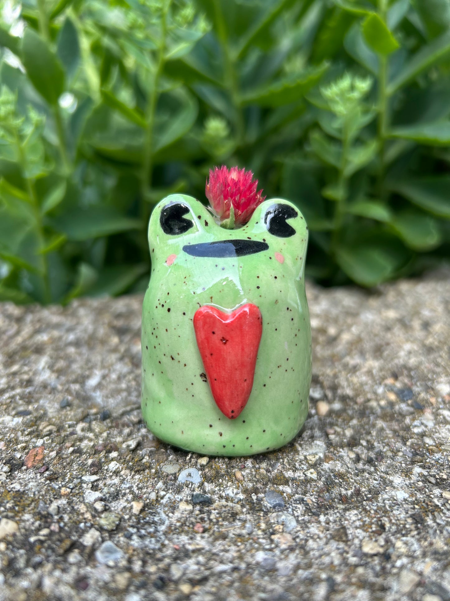 Frog Bud Flower Holder- Hearts