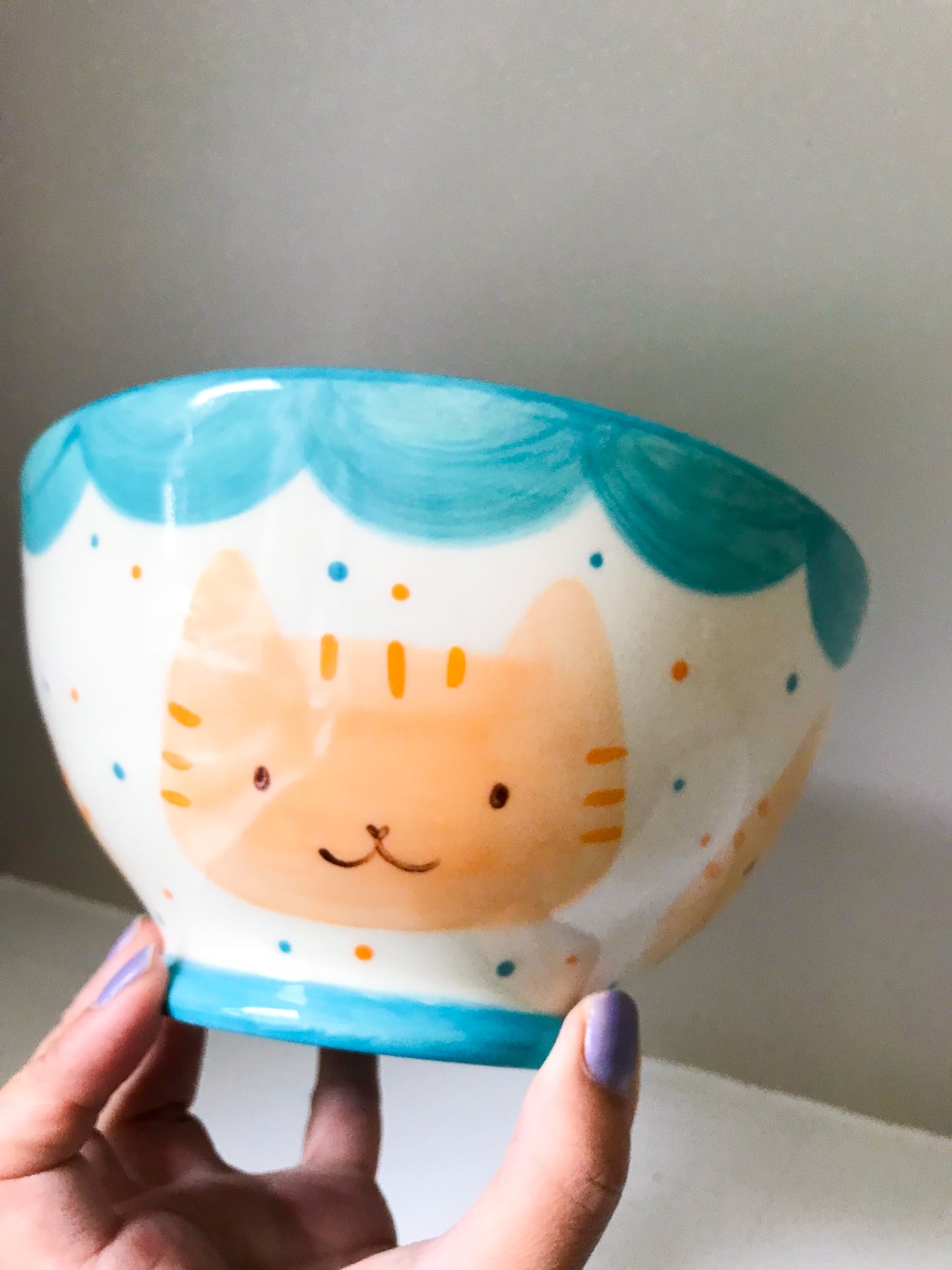 Cat Ramen Bowl- Orange Striped Kitty