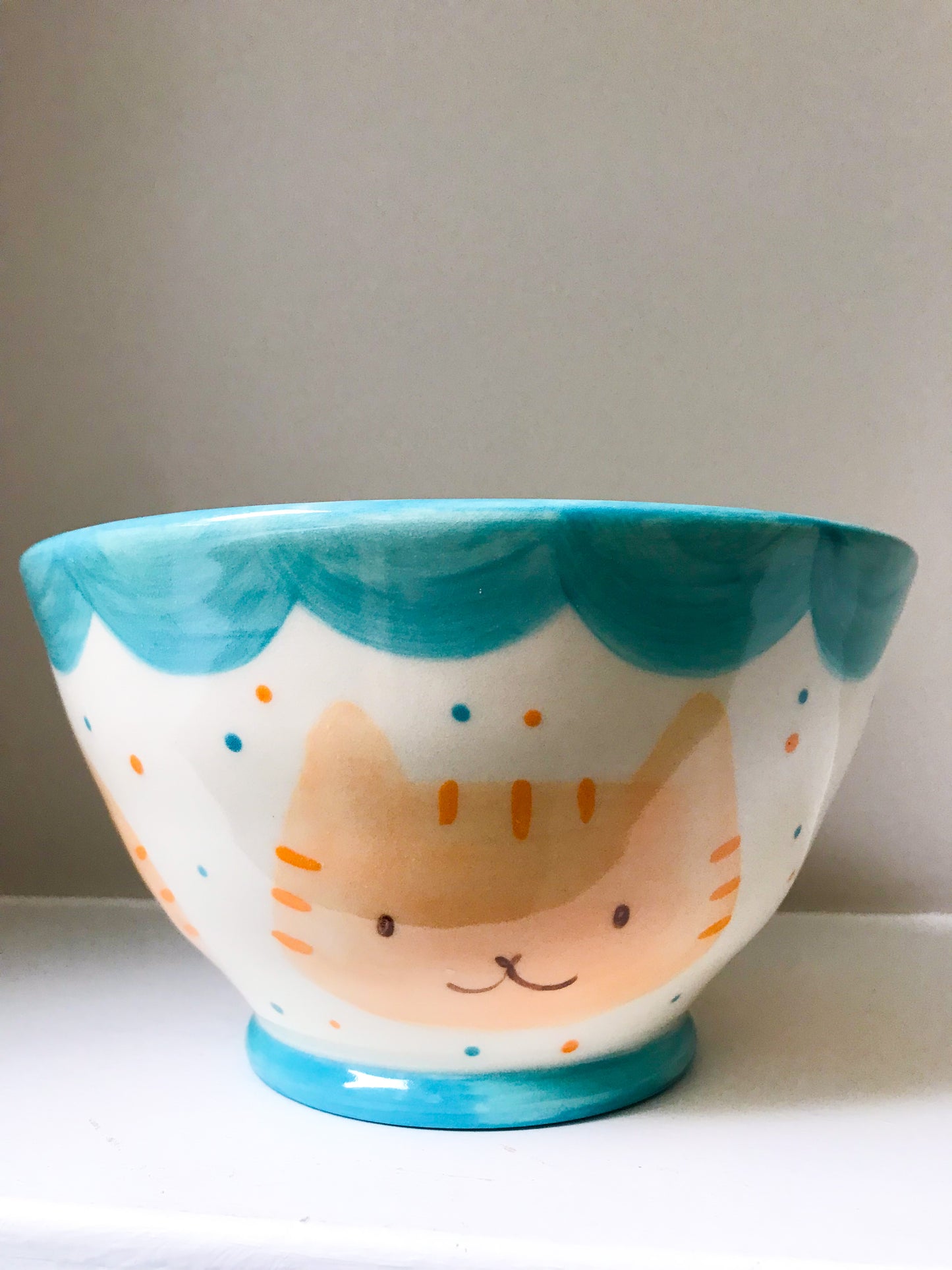 Cat Ramen Bowl- Orange Striped Kitty