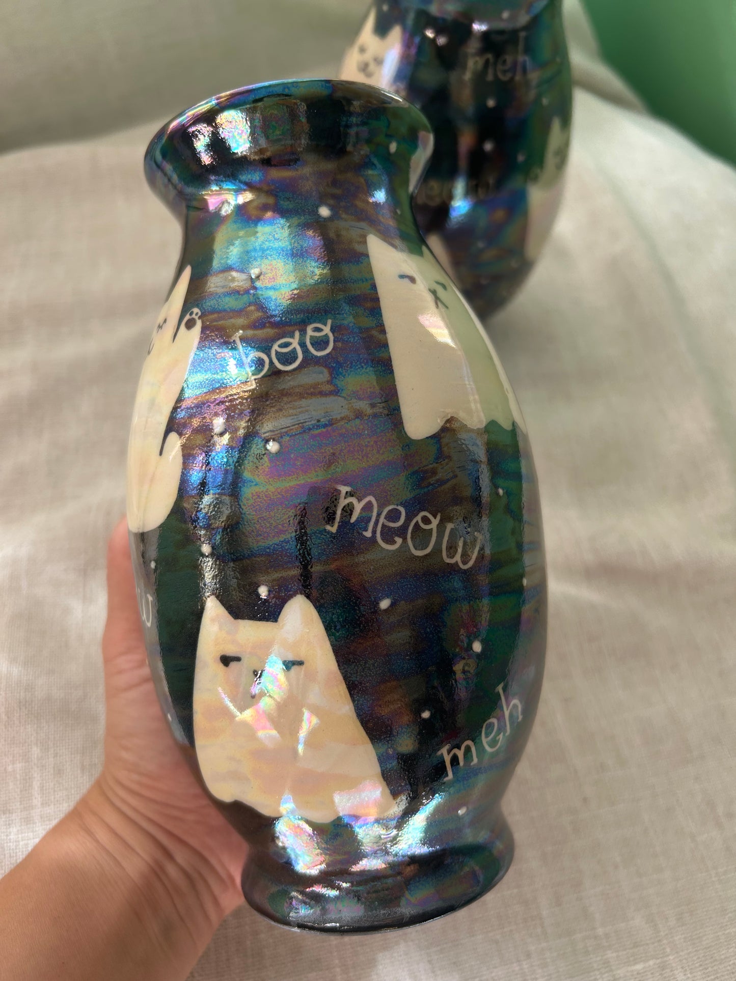 Ghost Kitty Vase