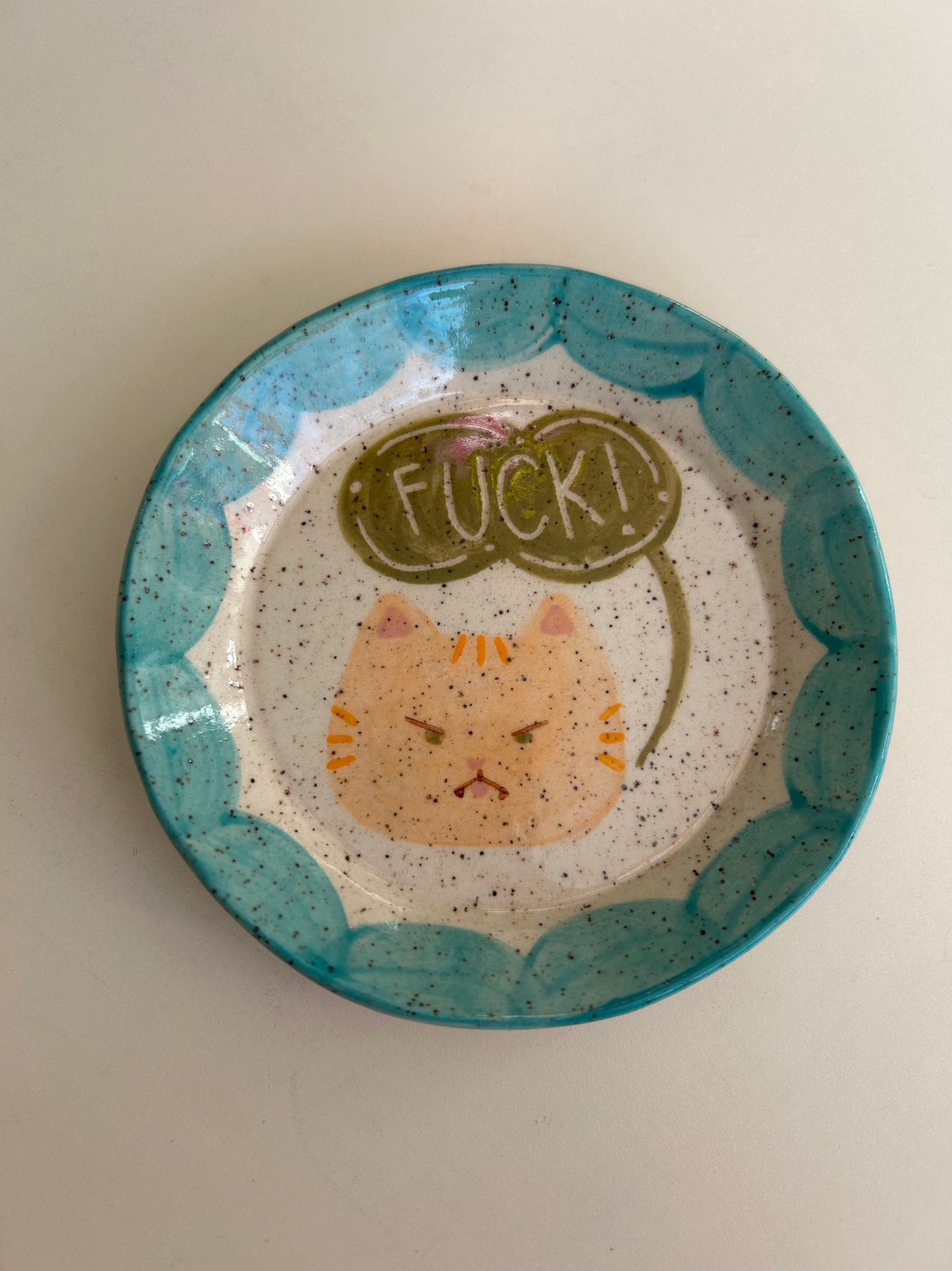 Cat Plate - Fuck- Orange Cat