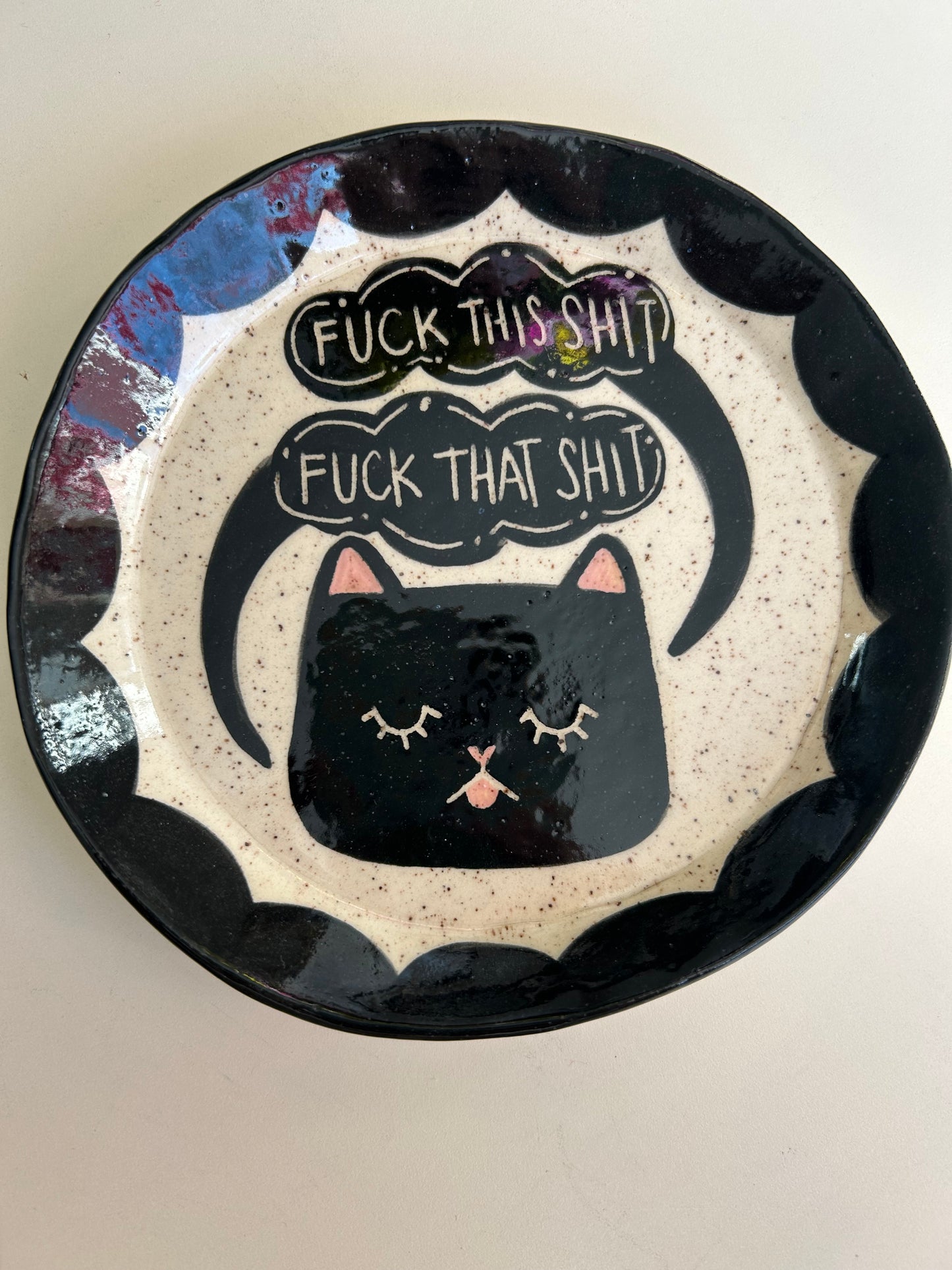 Cat Plate - Fuck this shit, fuck that shit