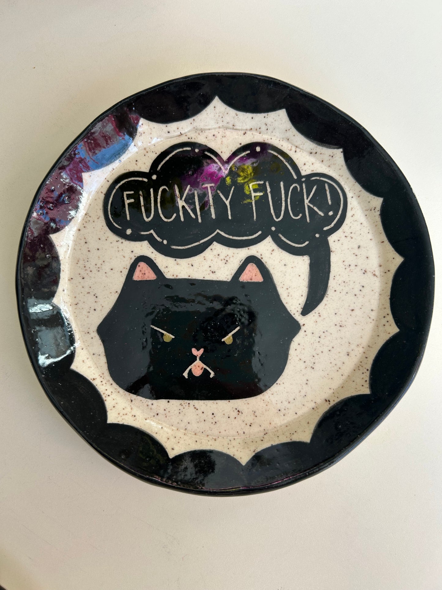 Cat Plate - Fuckity Fuck!
