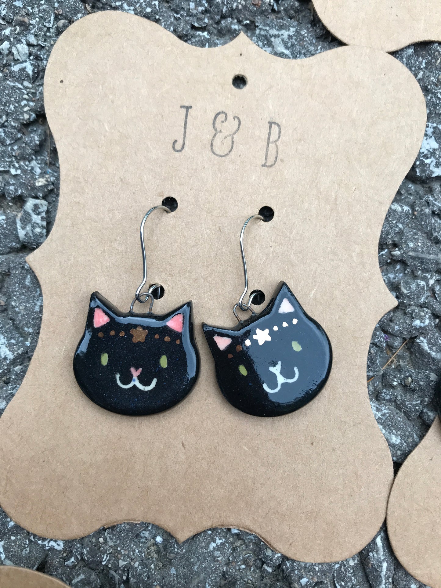 Cat Earrings- Lucky Star Kitty