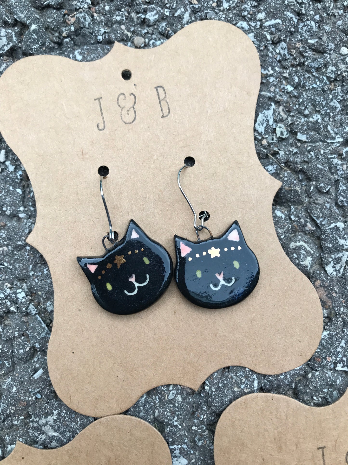 Cat Earrings- Lucky Star Kitty