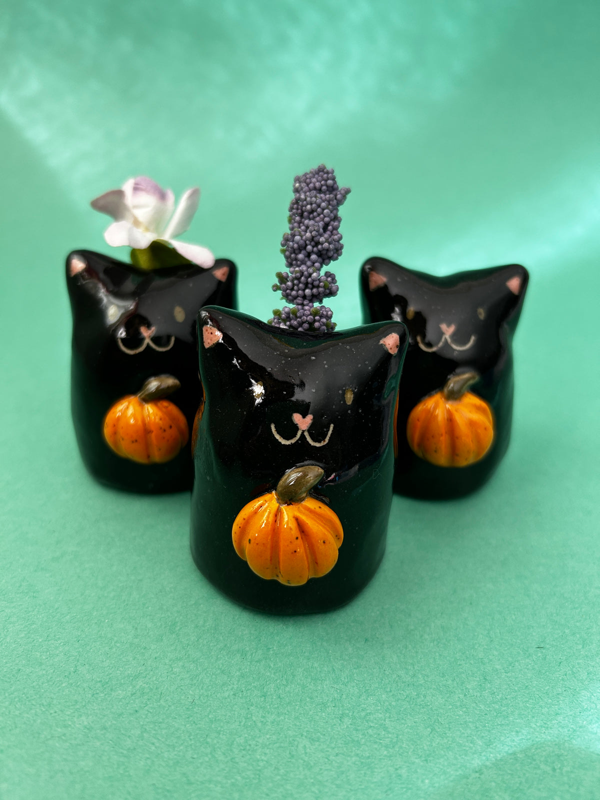 Cat Whisker/ flower bud holder- Pumpkin
