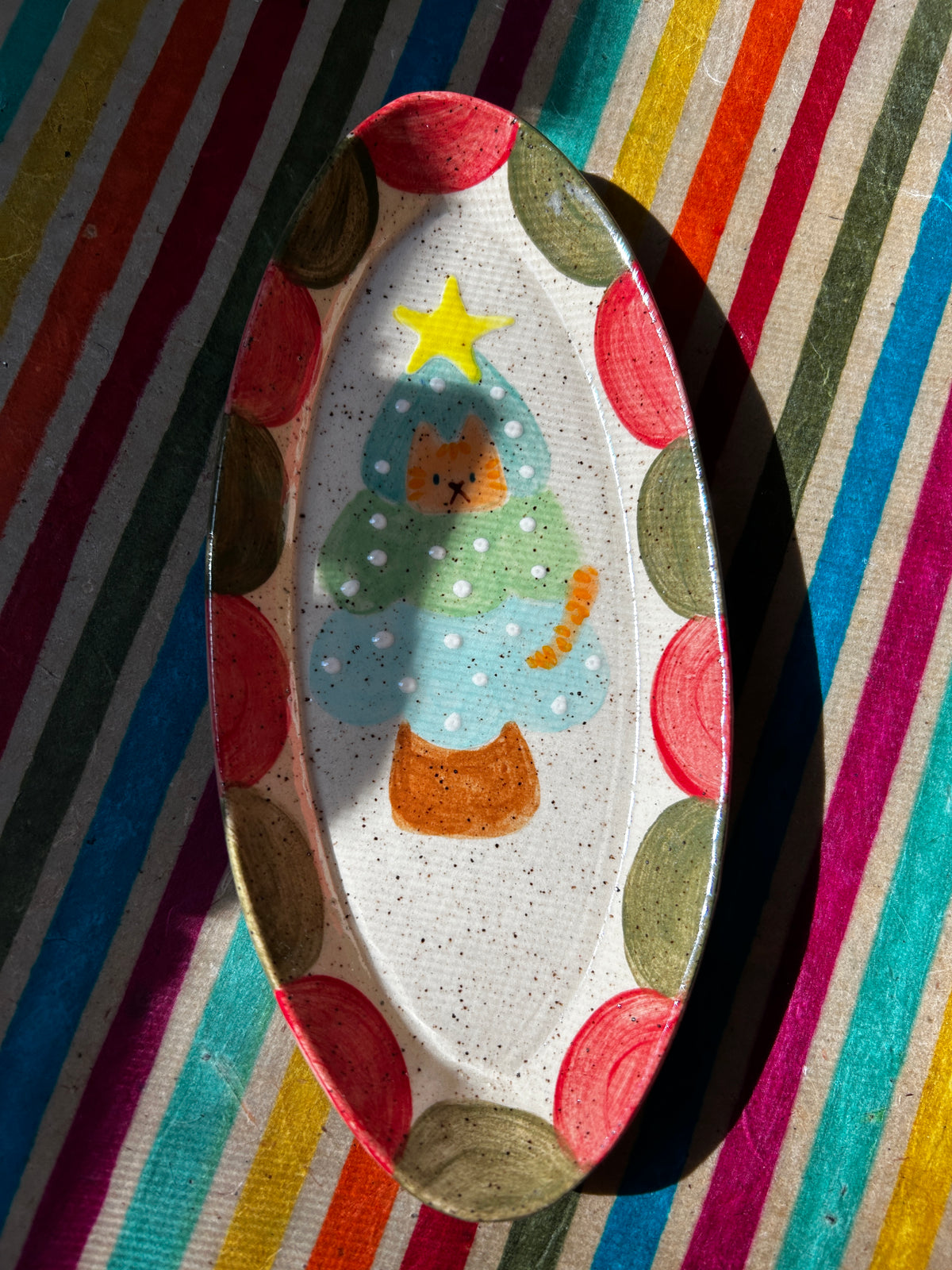 Cat dish- Christmas Tree Kitty