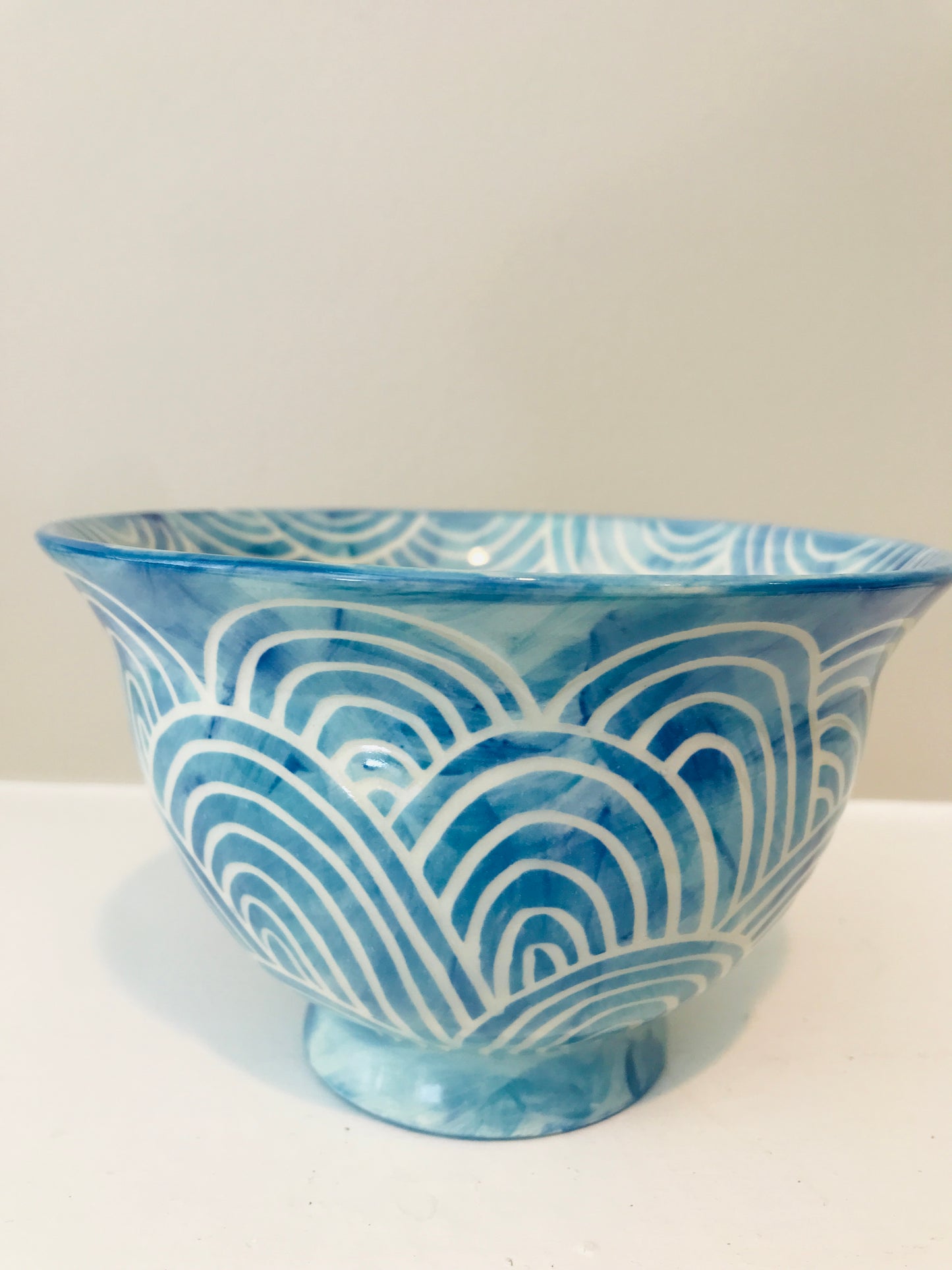 Sealife Cereal Bowl - Ocean Waves Tall Base