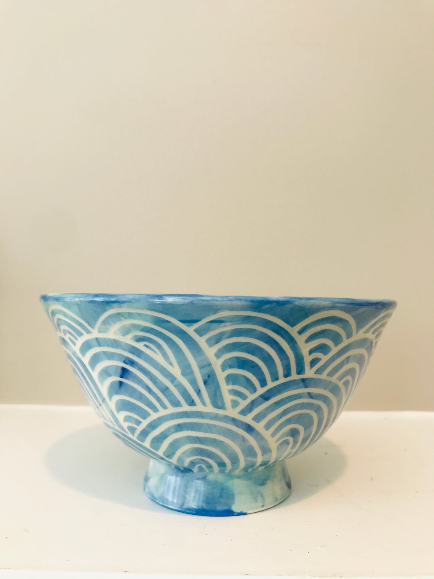 Sealife Cereal Bowl - Ocean Waves Tall Base