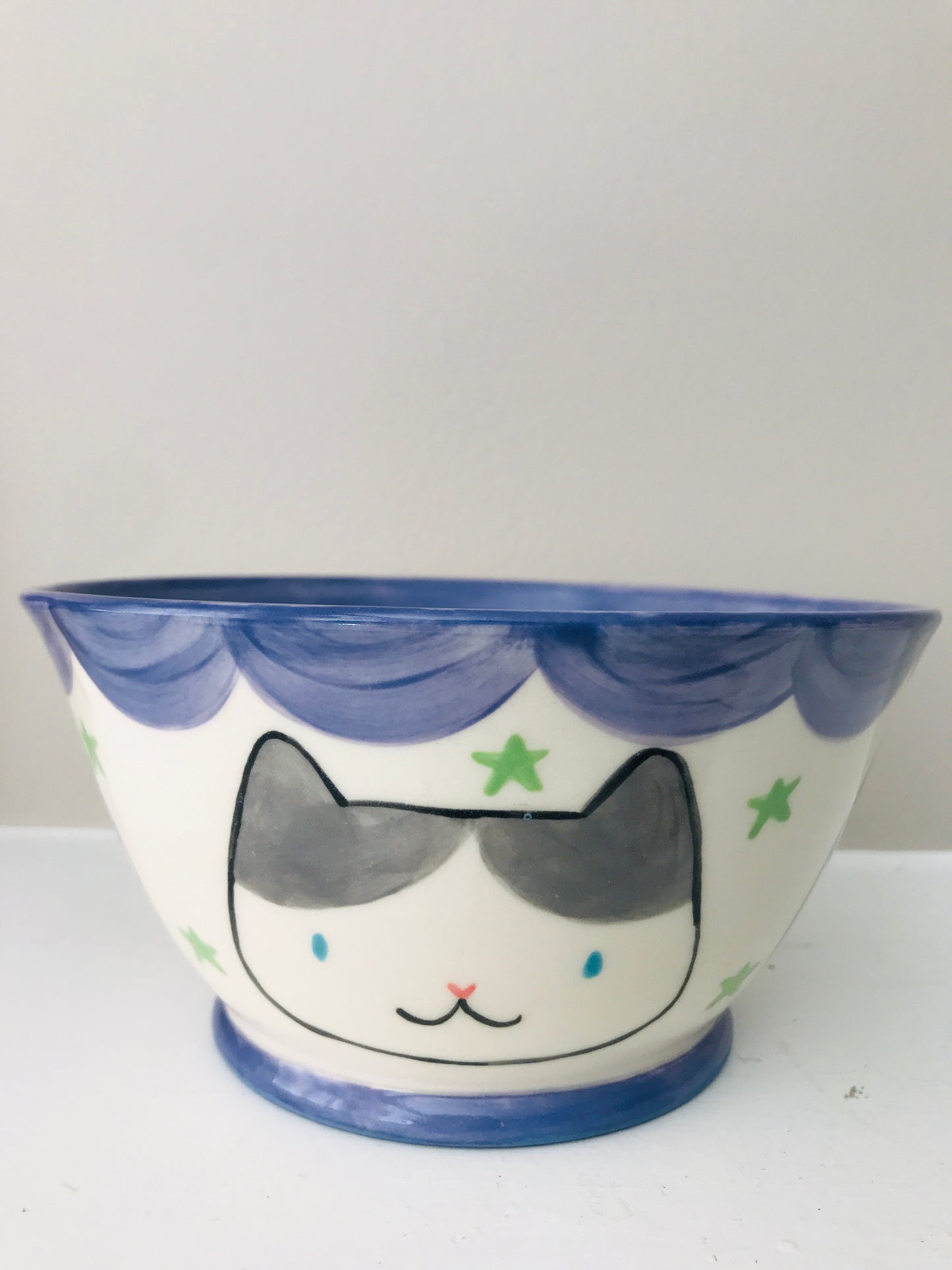 Cat Ramen Bowl- Grey Tux Purple