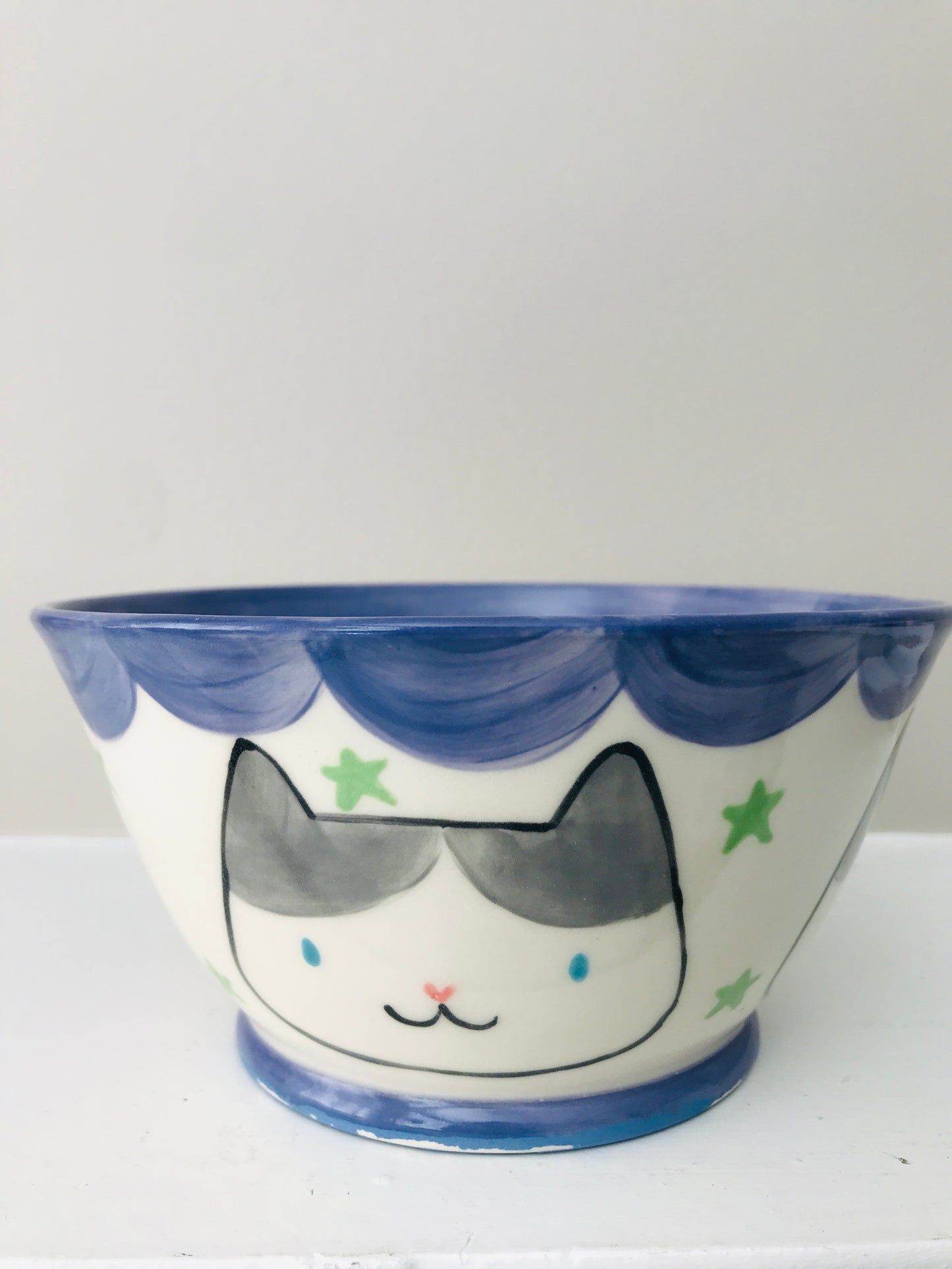 Cat Ramen Bowl- Grey Tux Purple