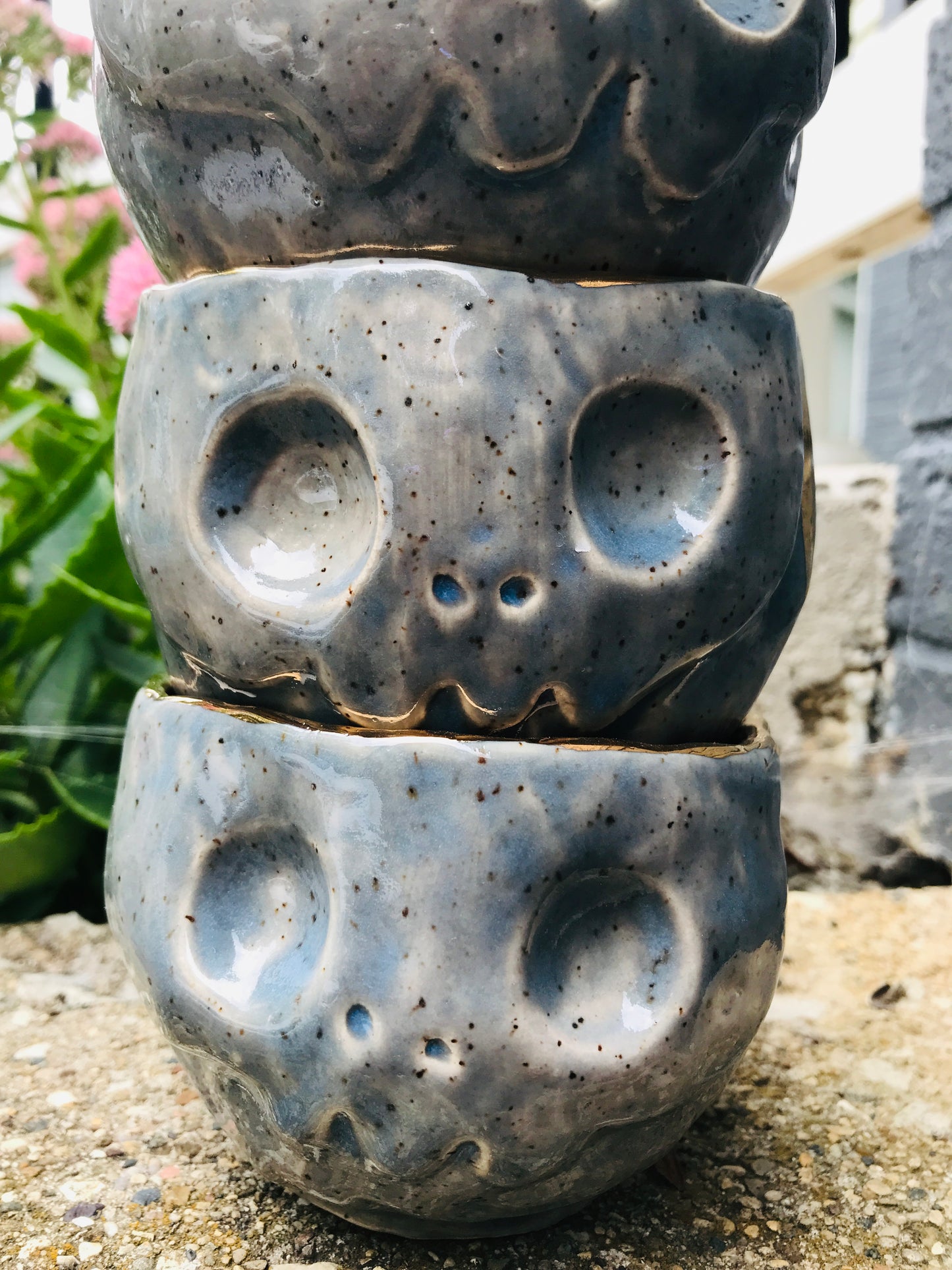 Skull Sipper - Speckled Denim