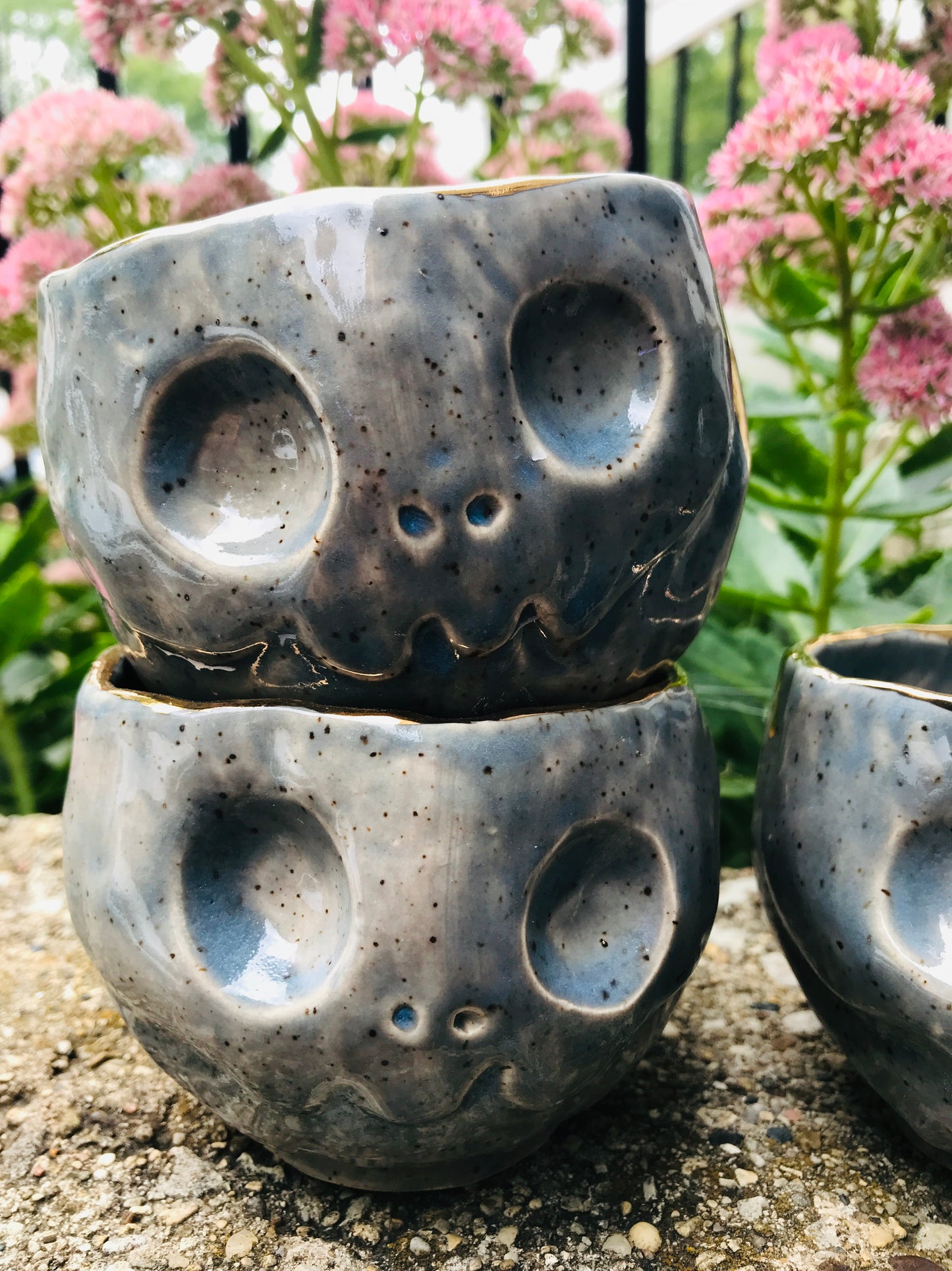 Skull Sipper - Speckled Denim