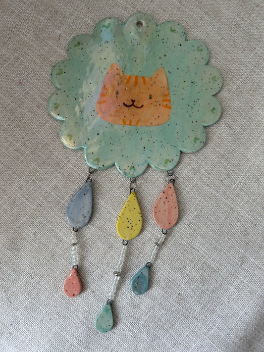 Cat Wall Decor: Pastel Rain large