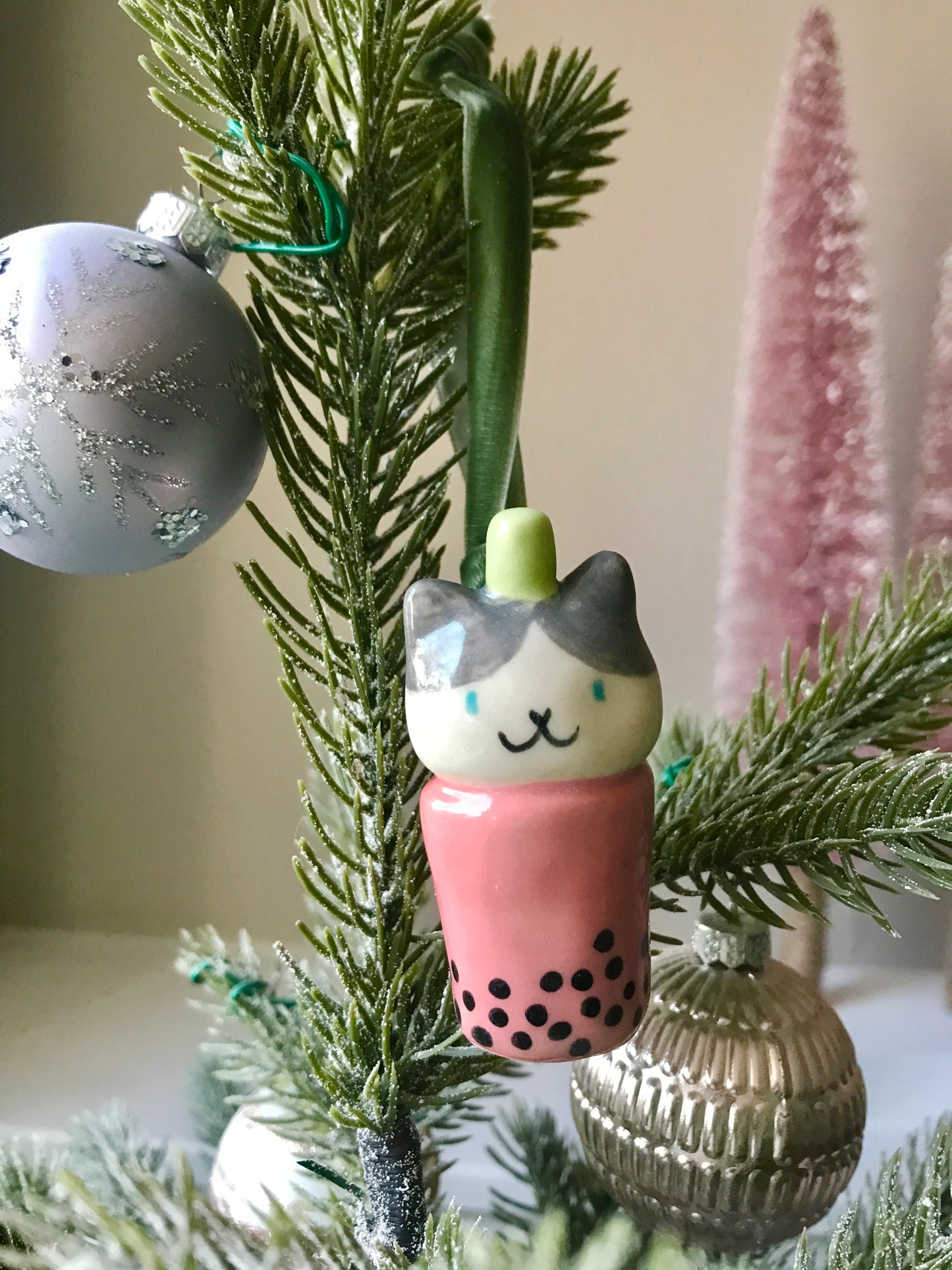 Boba Cat Ornament