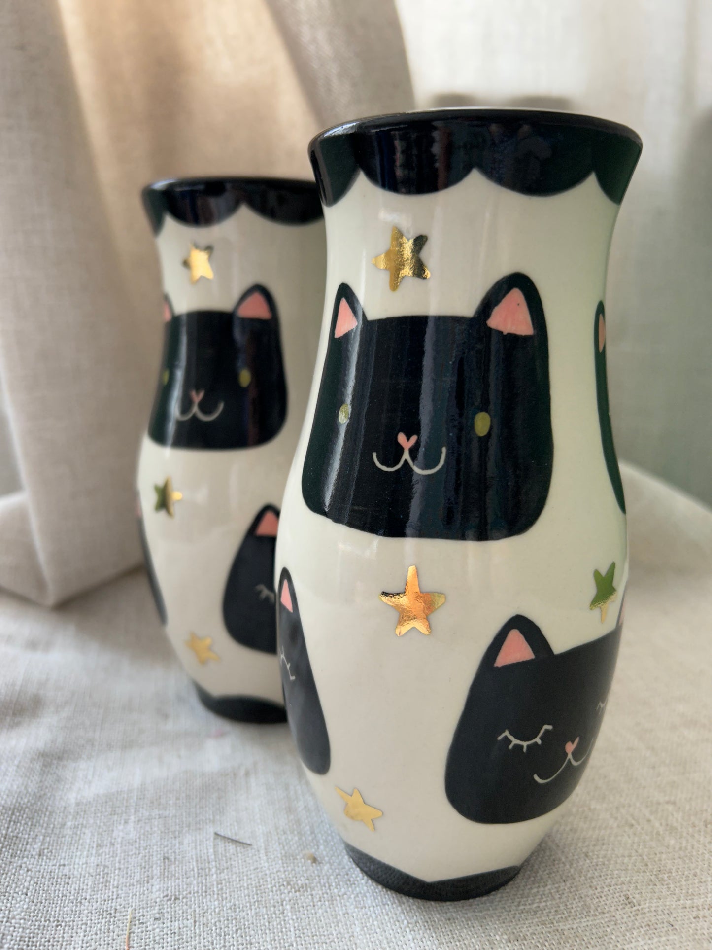 Cat Vase- Starry