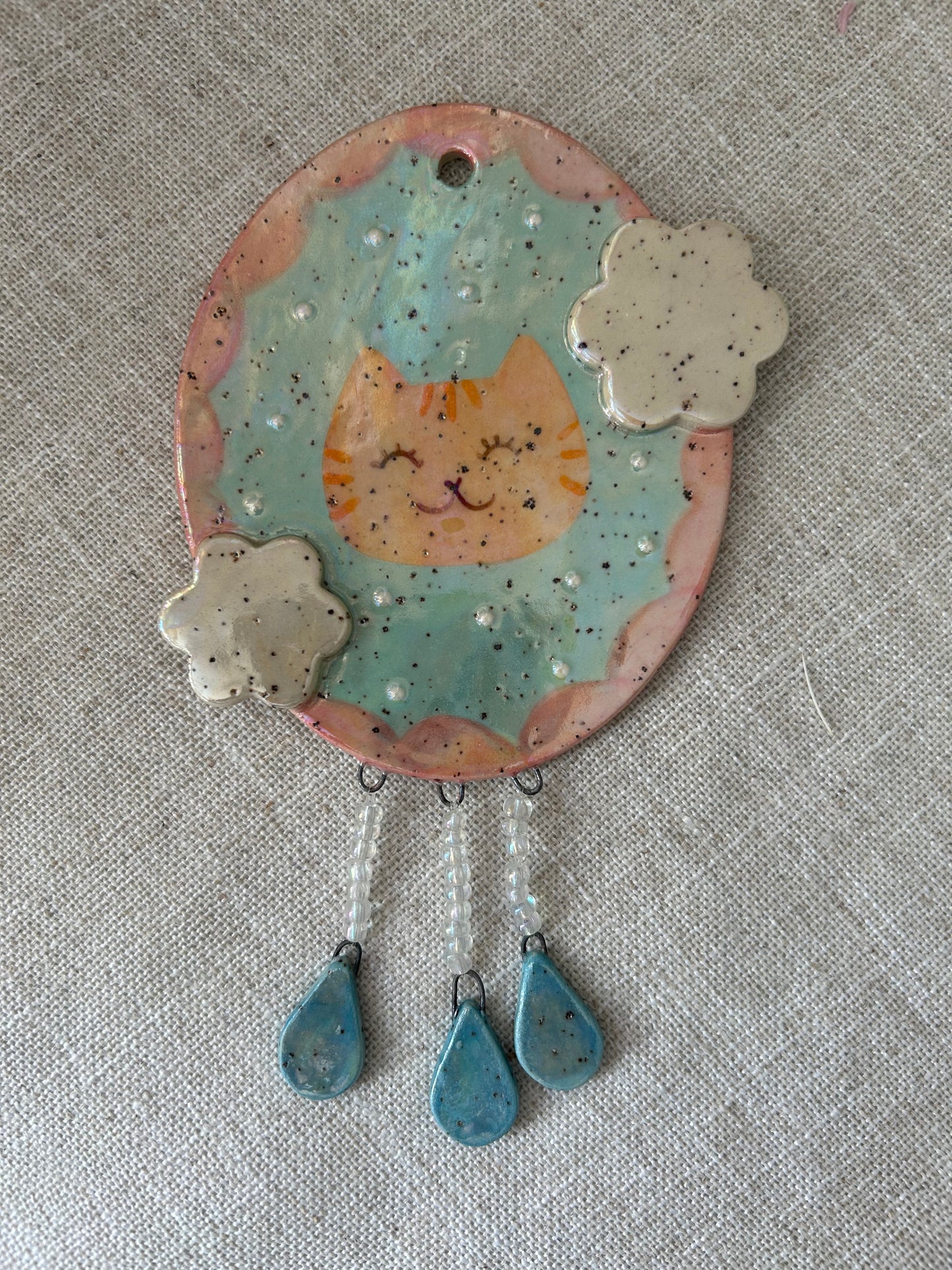 Cat Wall Decor: Pastel Rain small