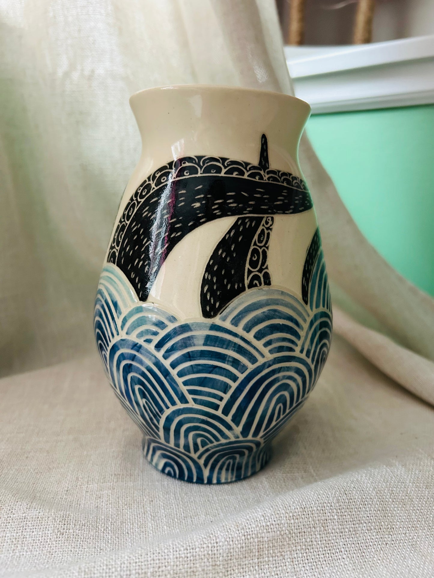 Sealife Vase- Black Tentacles