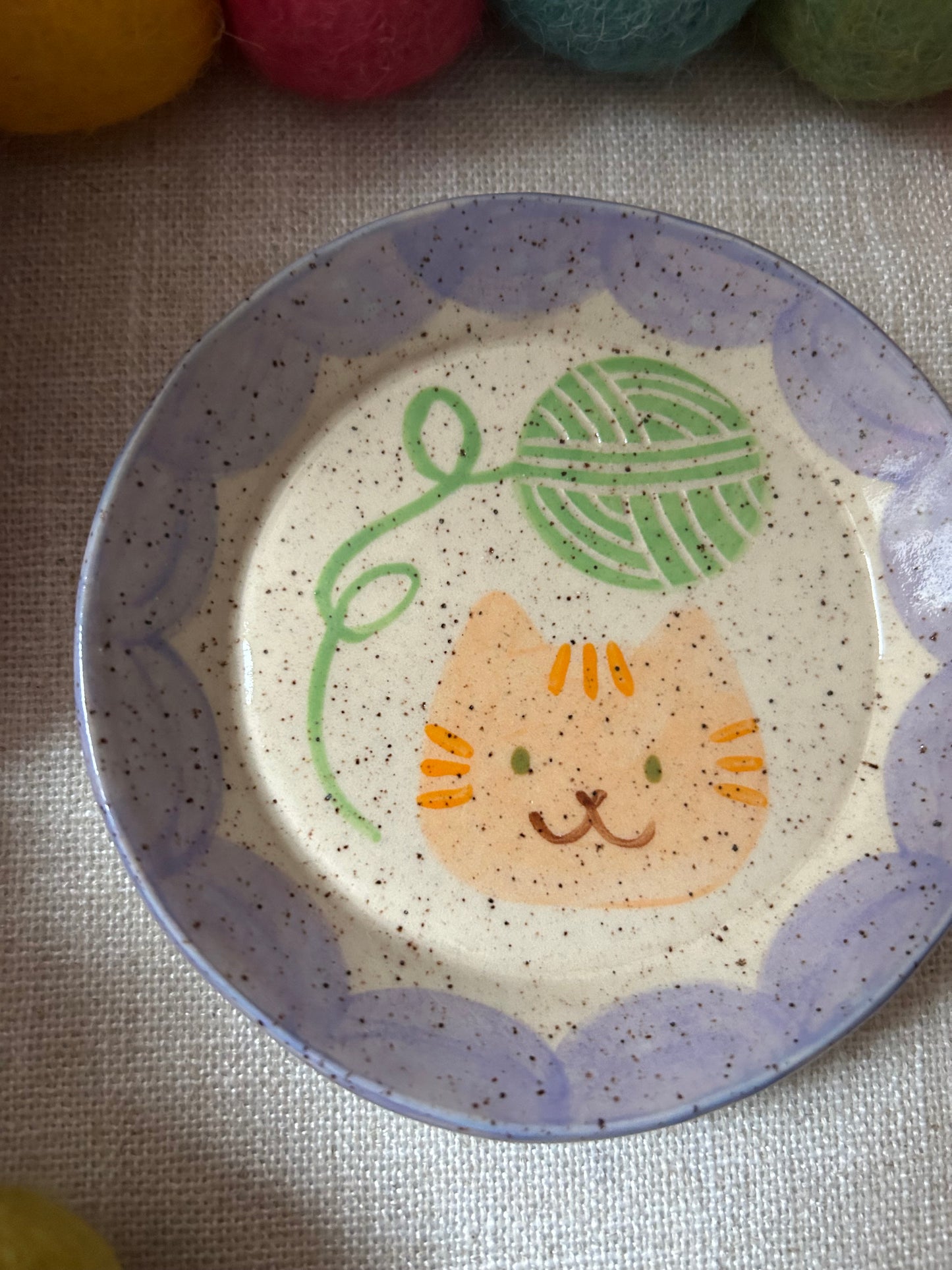 Cat Trinket Dish: Yarn Lavender