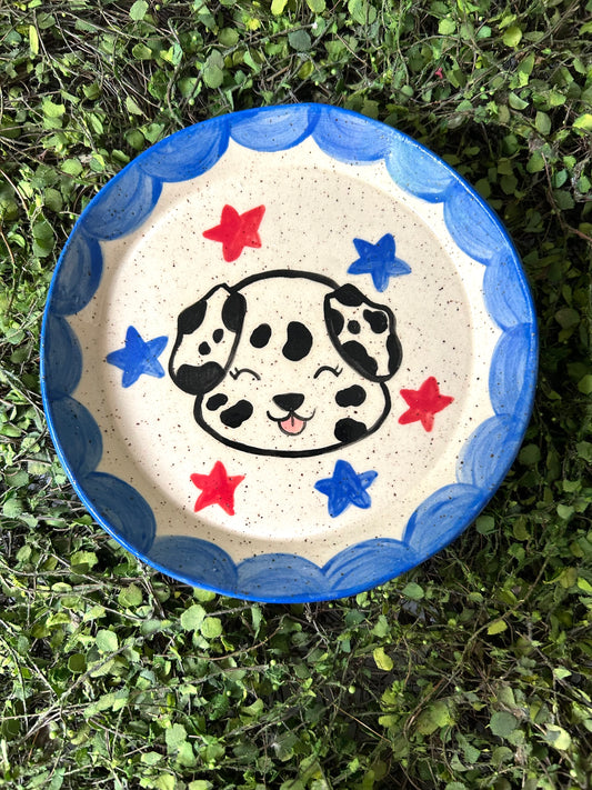 Dog Dish- Dalmatian Stars