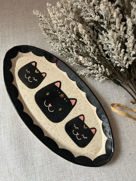 Cat Trinket Dish- Starry almond large b