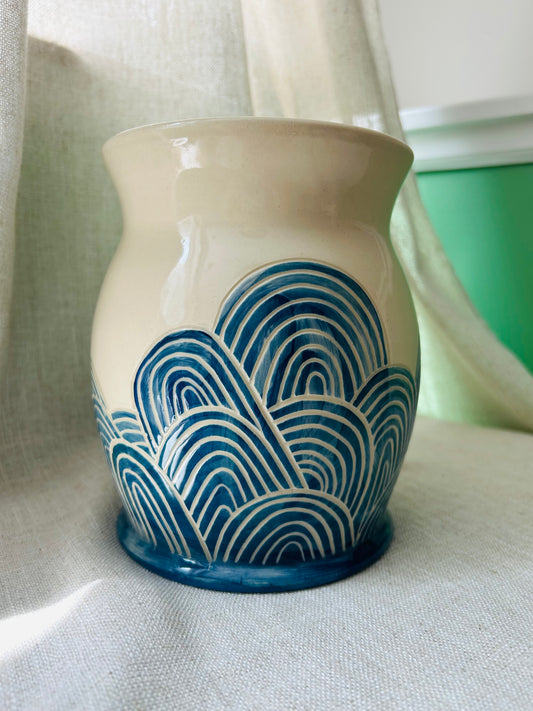 Sealife Utensil Holder or Vase- Waves