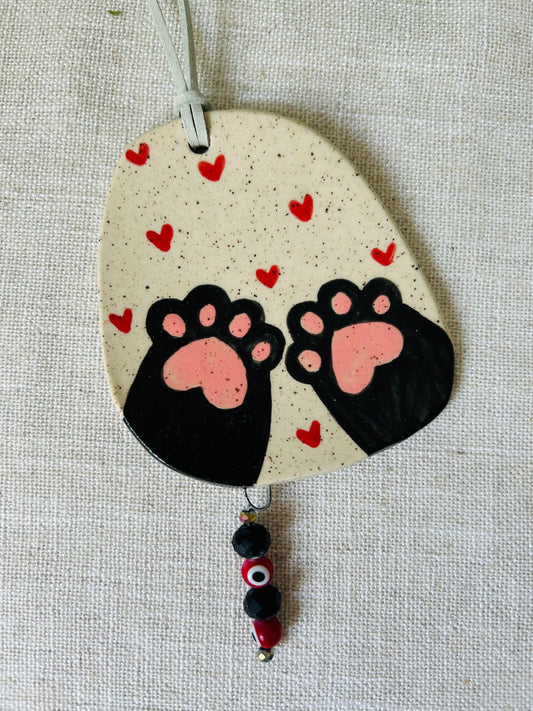 Cat Wall Decor: Black Toe Beans - seconds