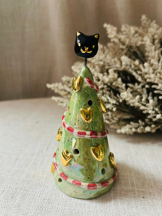 Mini Cat Tree Luminary: Black