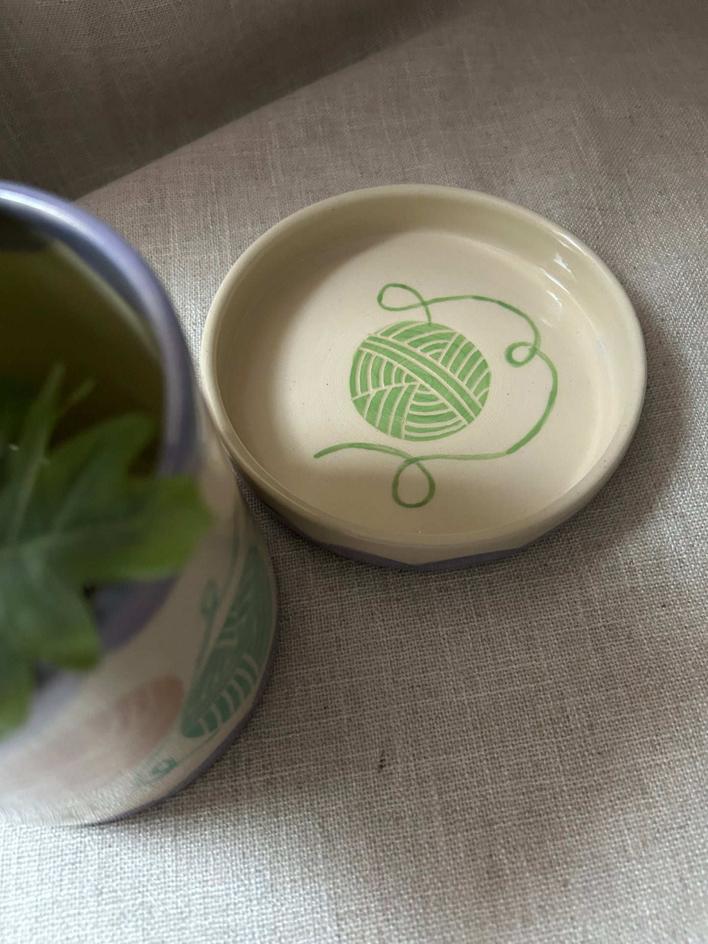 Cat Planter- Yarn Kitty Lavender