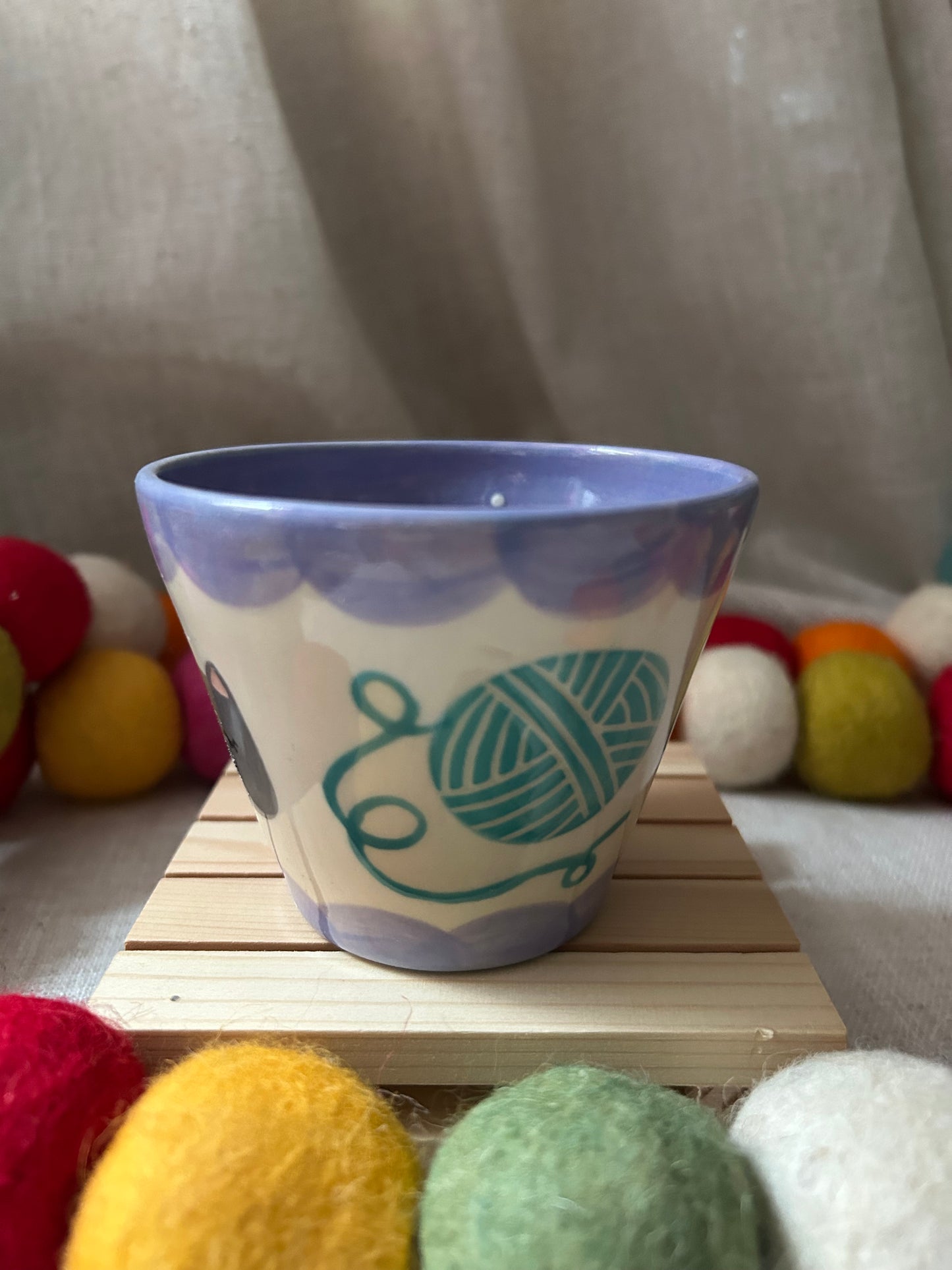 Cat Cup: Yarn Lavender