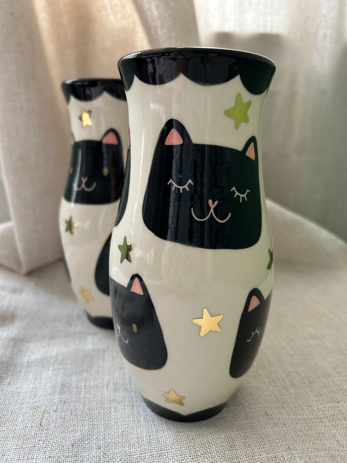 Cat Vase- Starry