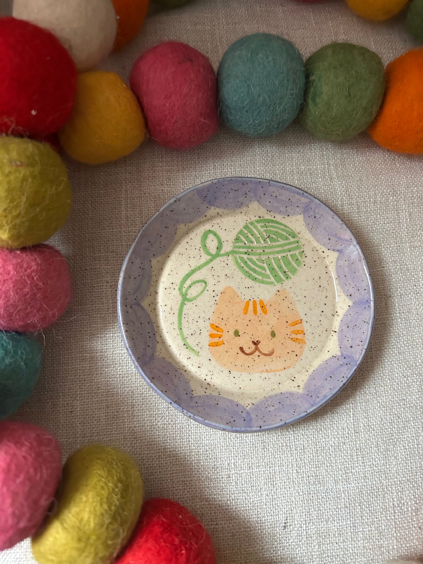 Cat Trinket Dish: Yarn Lavender