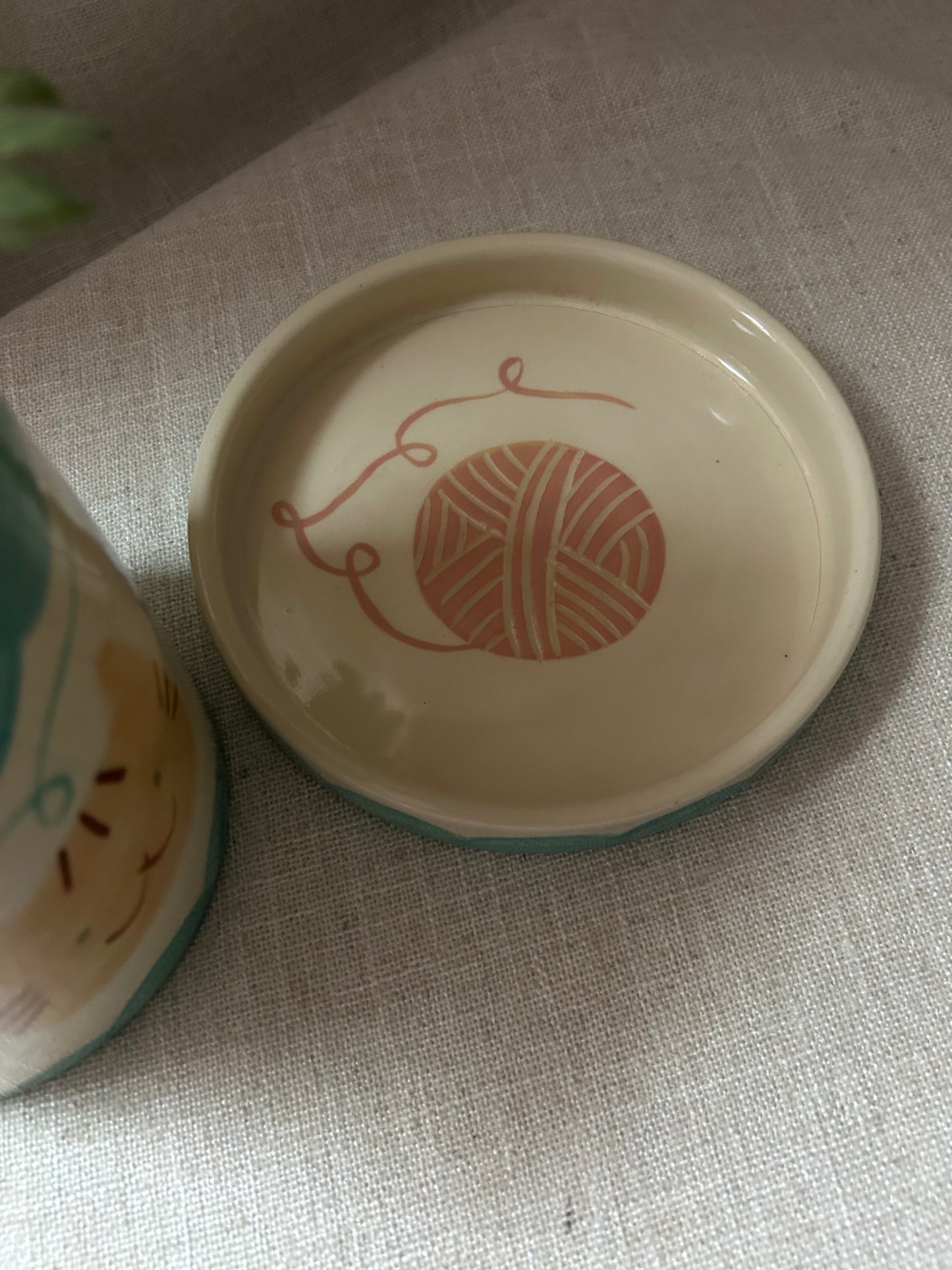 Cat Planter- Yarn Kitty Blue