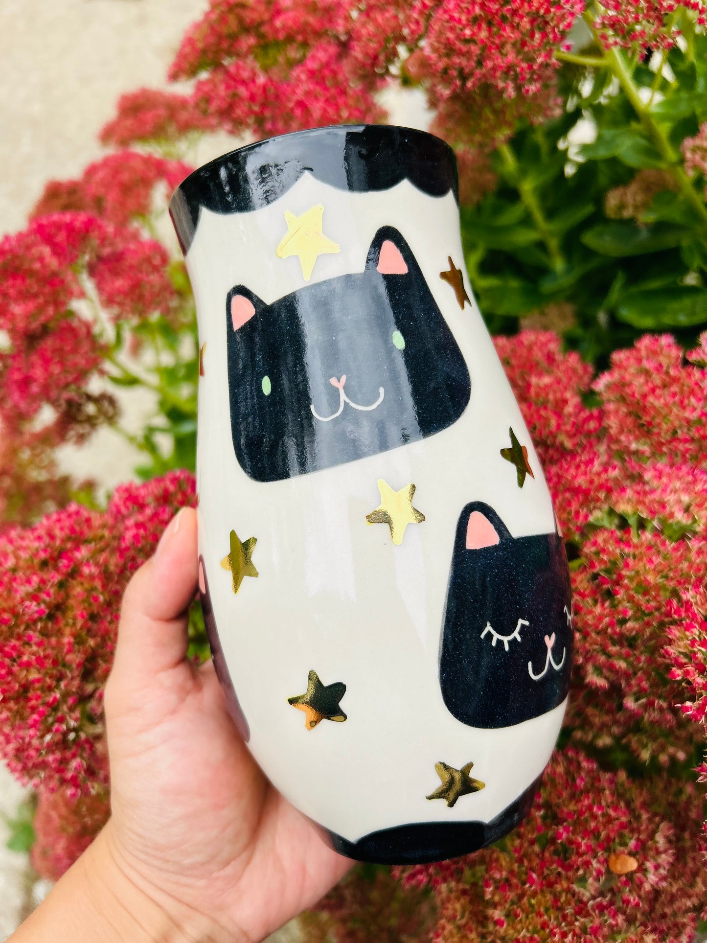 Cat Vase- Starry