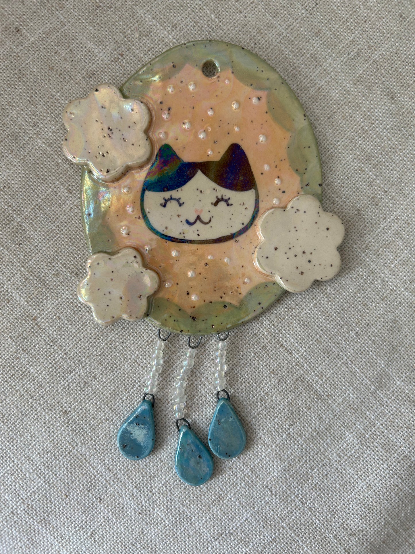 Cat Wall Decor: Pastel Rain small