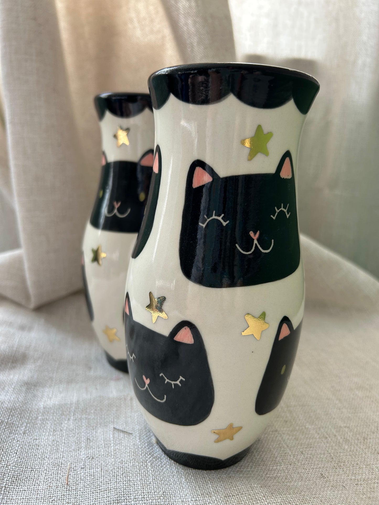 Cat Vase- Starry