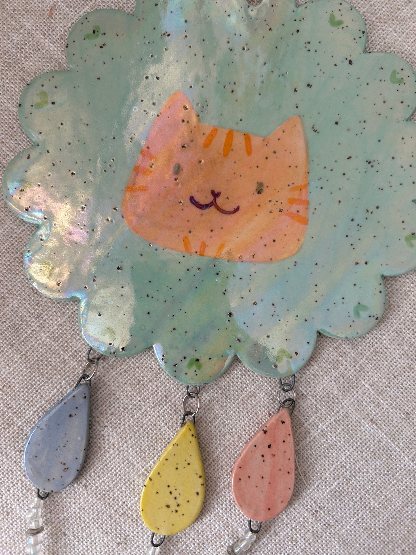 Cat Wall Decor: Pastel Rain large