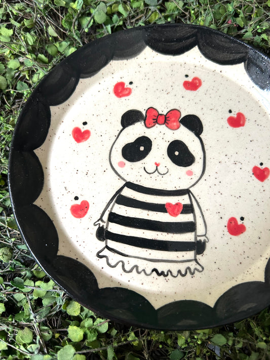 Panda Dish- Stripey