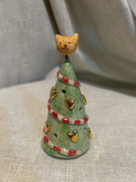 Mini Cat Tree Luminary: Orange Tabby