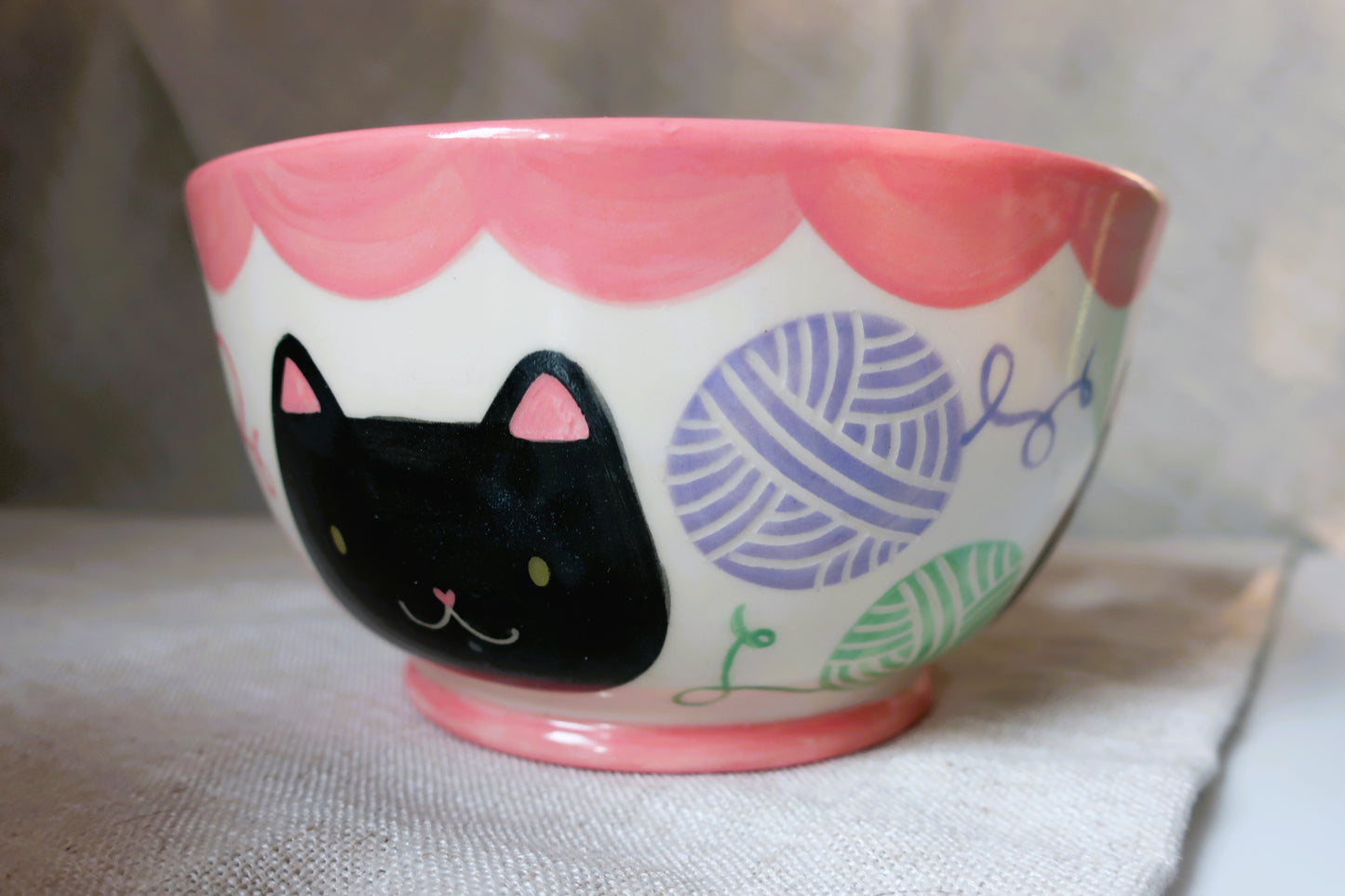 Cat Yarn Bowl: Yarn- Pink