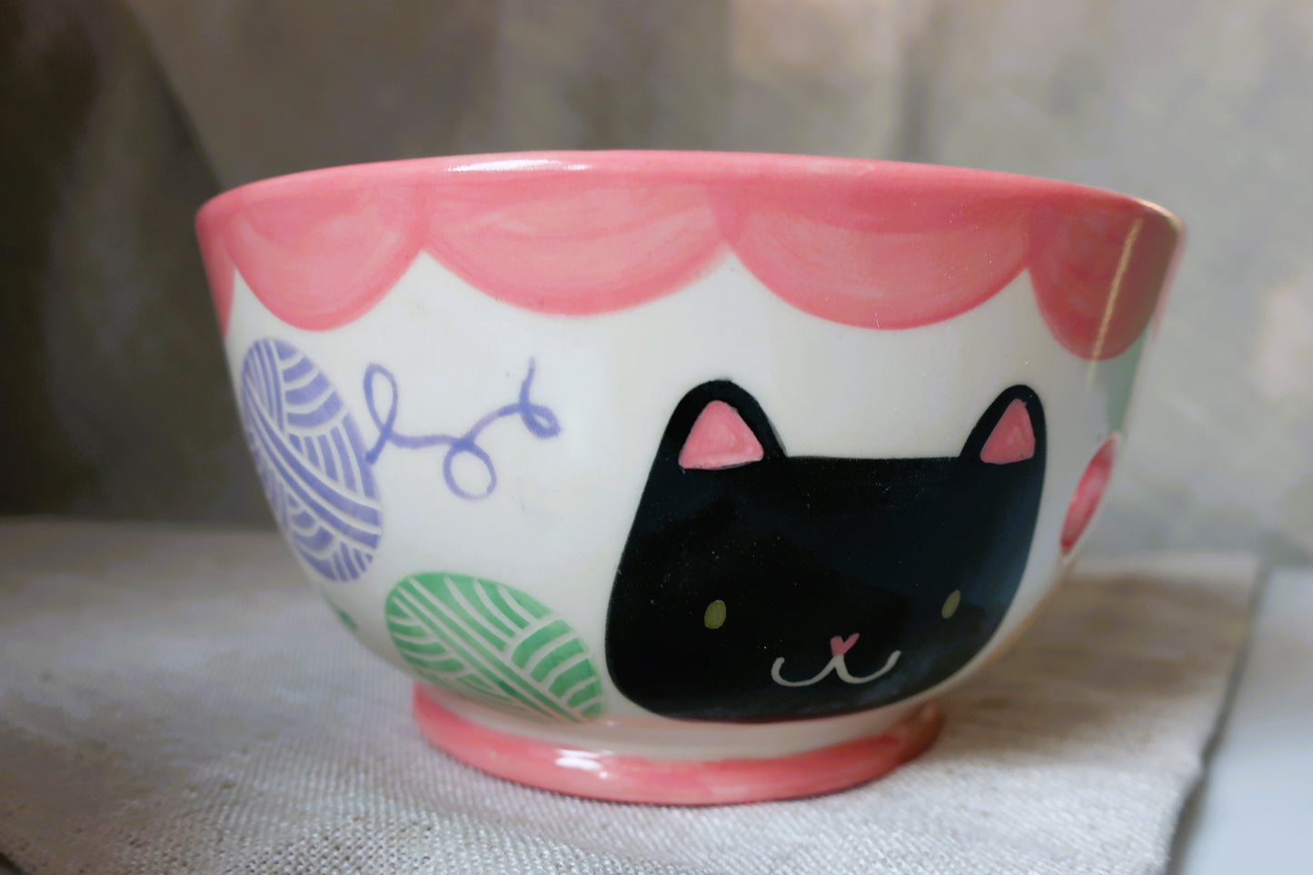 Cat Yarn Bowl: Yarn- Pink