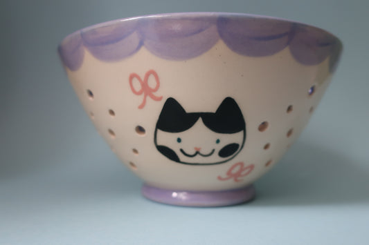 Cat Berry Bowl- Tulips and Bows