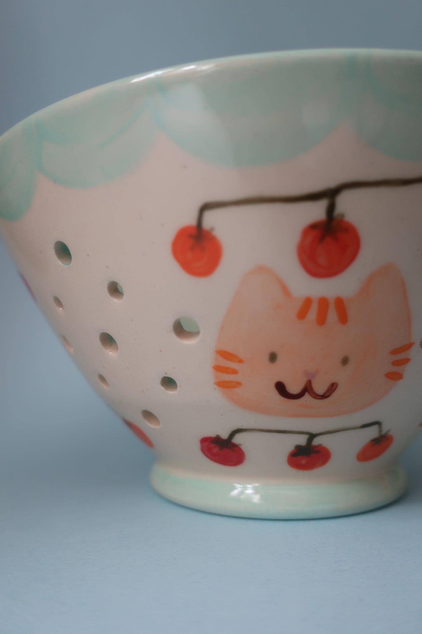 Cat Berry Bowl- Tomatoes (Green)