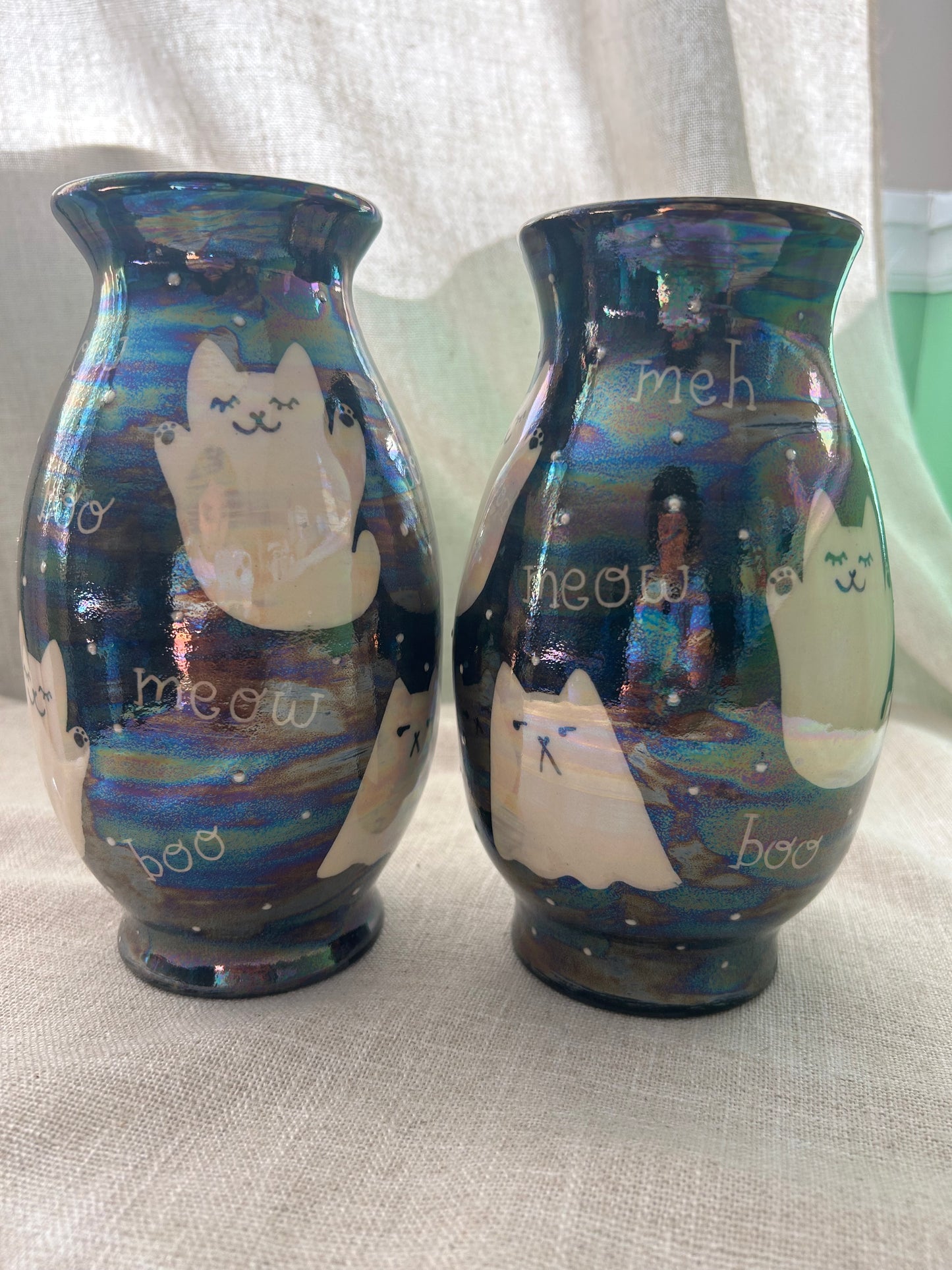 Ghost Kitty Vase