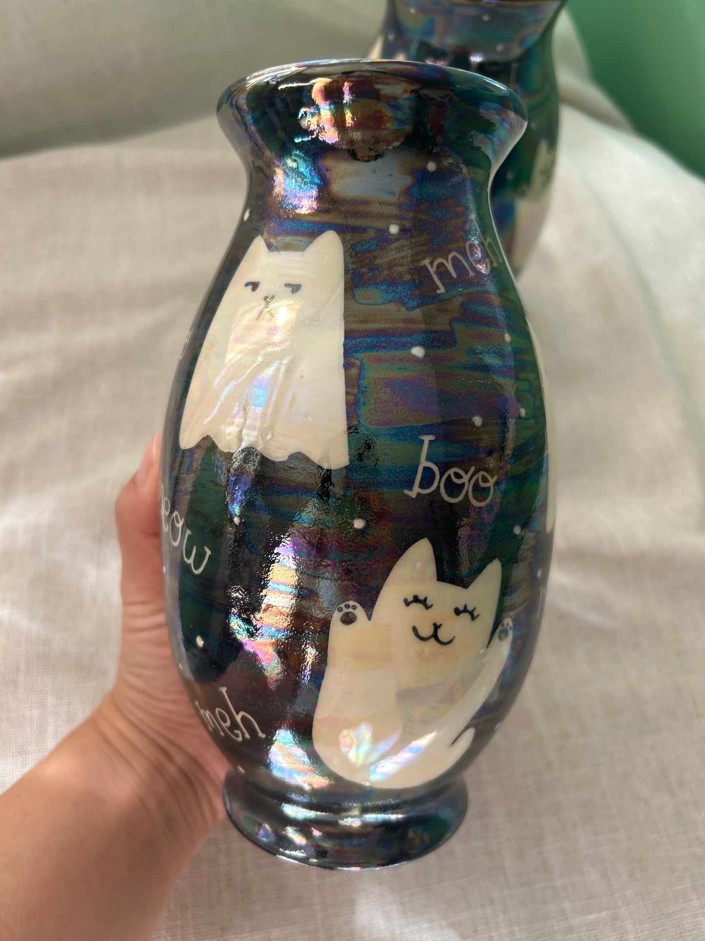 Ghost Kitty Vase